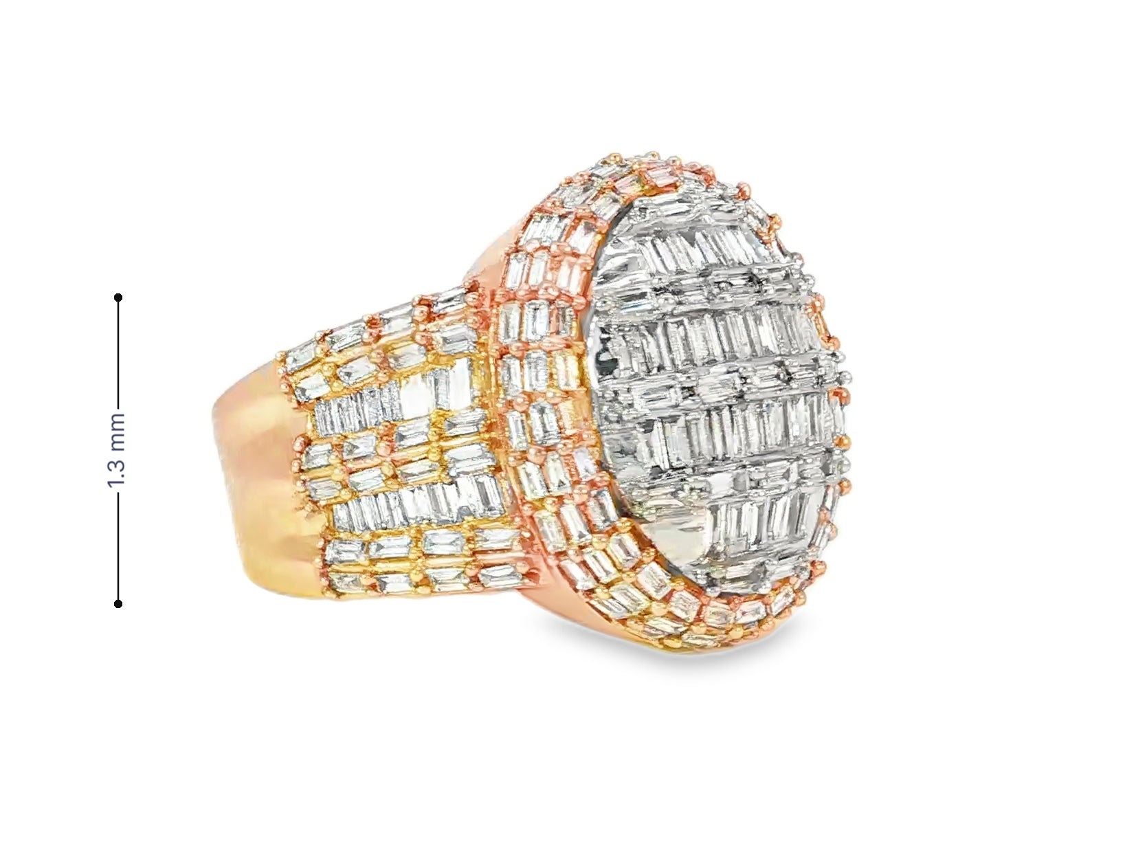 10k Gold Multistone Ring with Baguette Cut Diamonds 3.5ct - AVI THE JEWELER