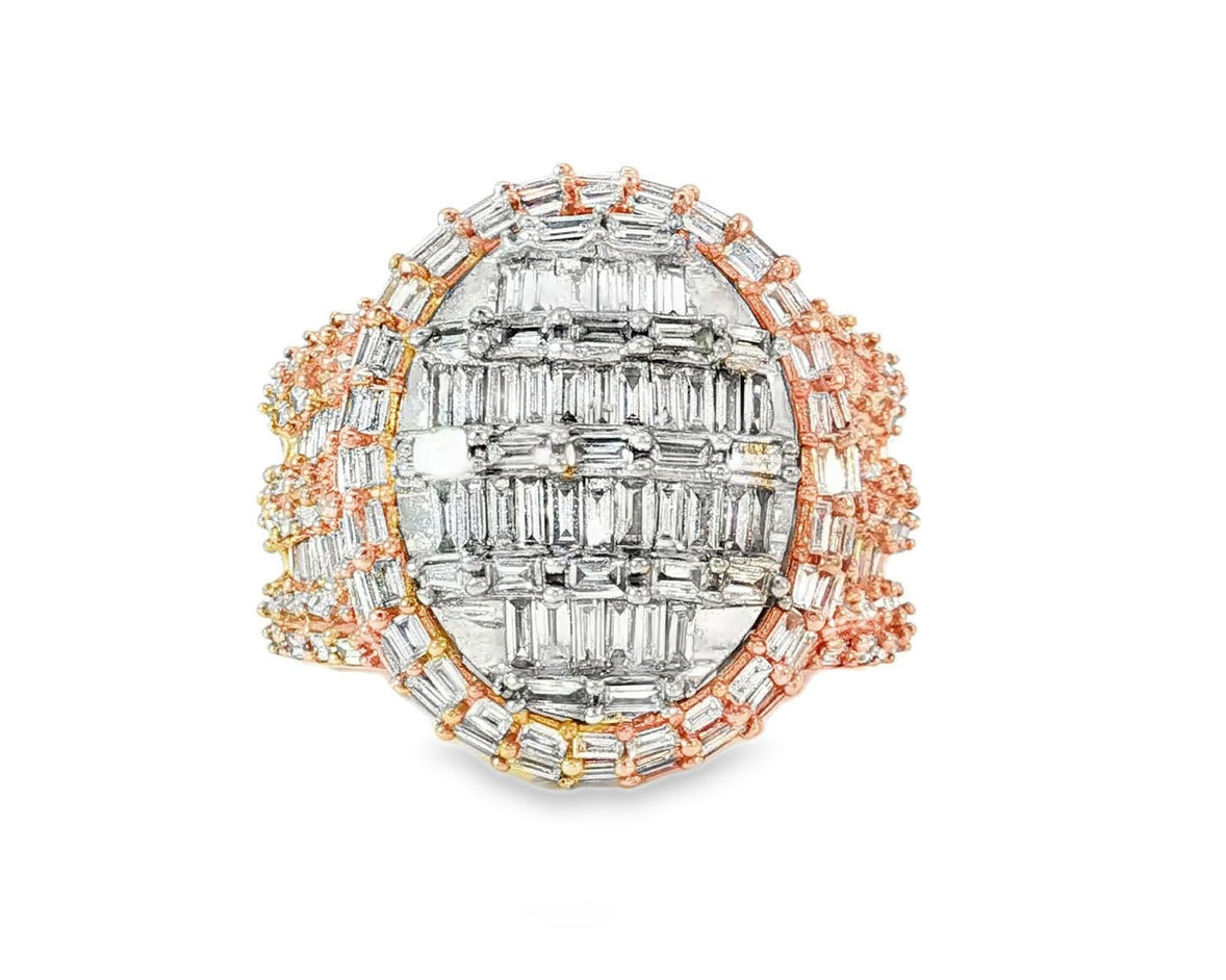 10k Gold Multistone Ring with Baguette Cut Diamonds 3.5ct - AVI THE JEWELER