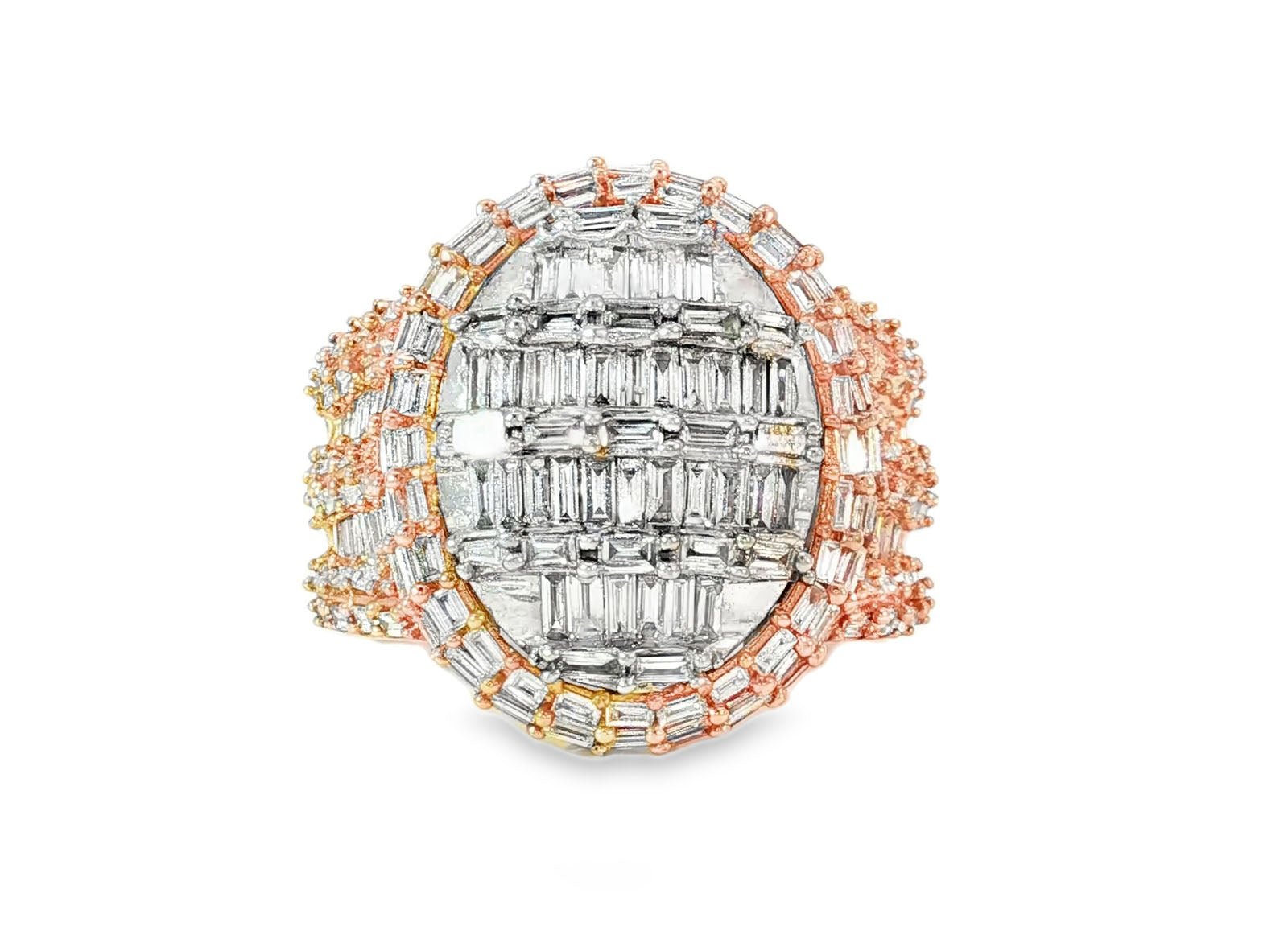 10k Gold Multistone Ring with Baguette Cut Diamonds 3.5ct - AVI THE JEWELER