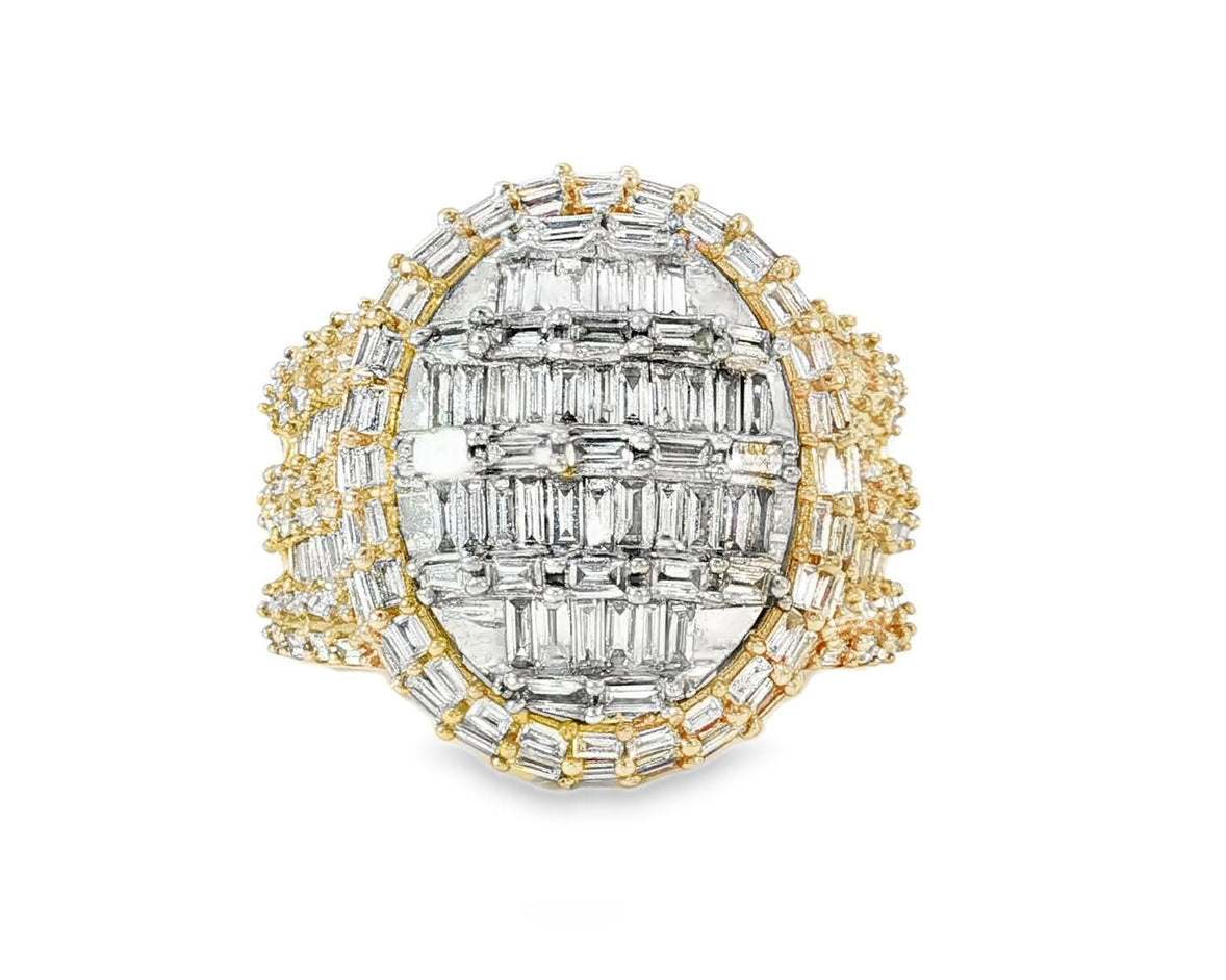 10k Gold Multistone Ring with Baguette Cut Diamonds 3.5ct - AVI THE JEWELER