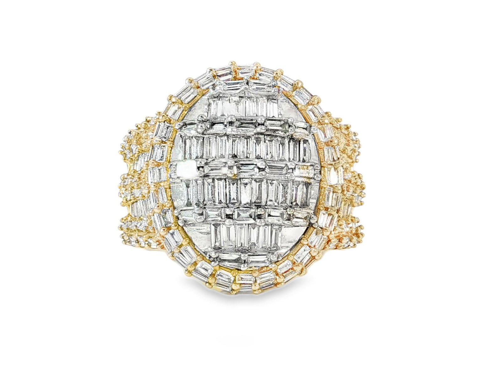 10k Gold Multistone Ring with Baguette Cut Diamonds 3.5ct - AVI THE JEWELER
