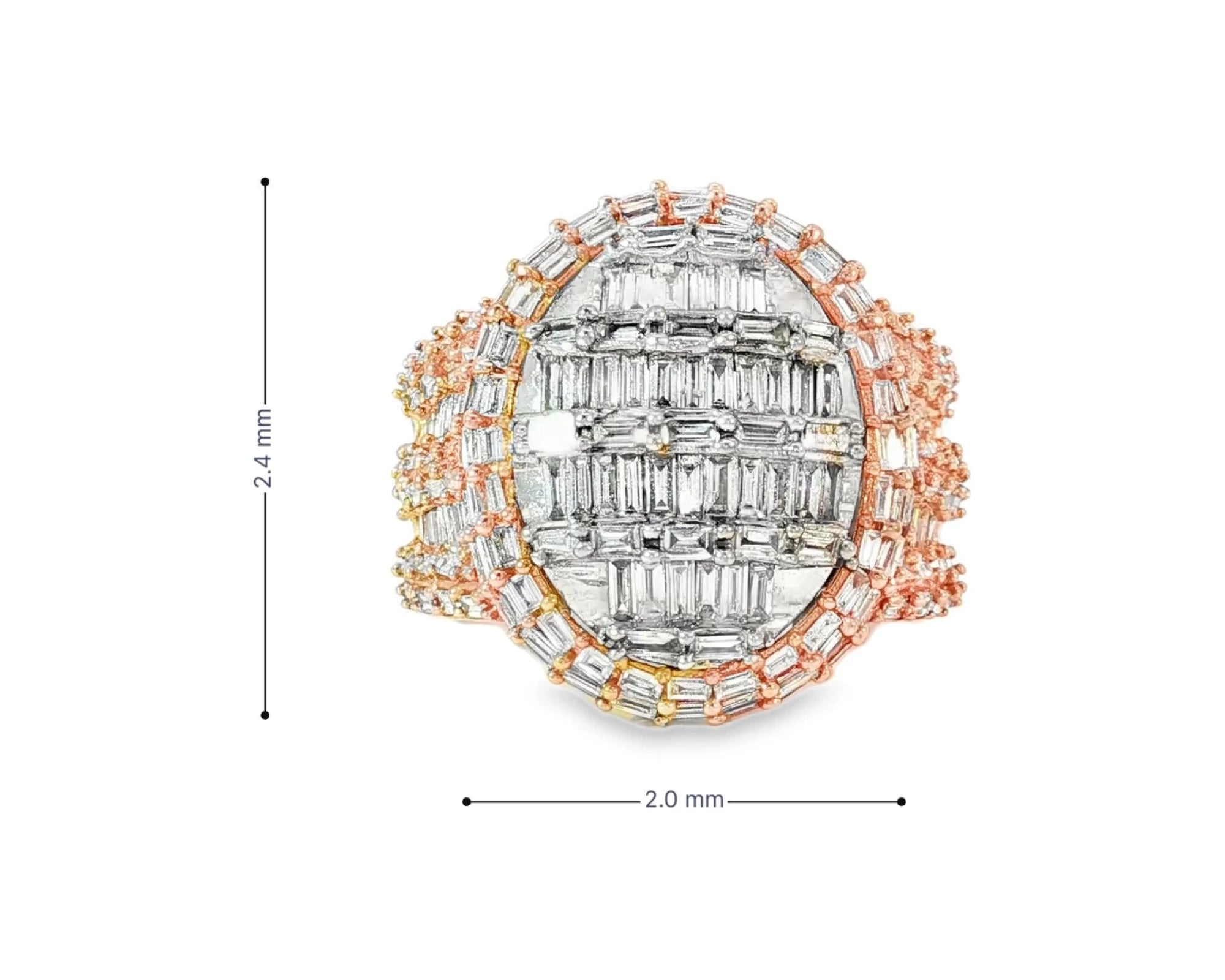 10k Gold Multistone Ring with Baguette Cut Diamonds 3.5ct – lifestyle 3016