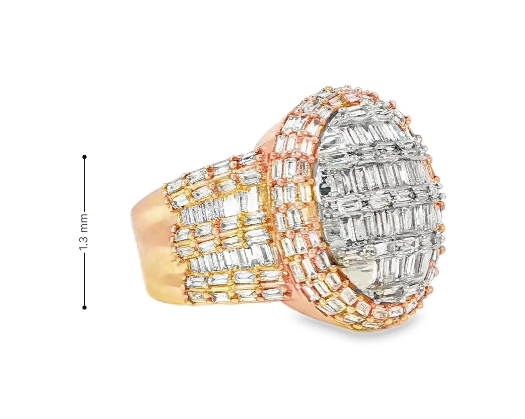 10k Gold Multistone Ring with Baguette Cut Diamonds 3.5ct – lifestyle 3017