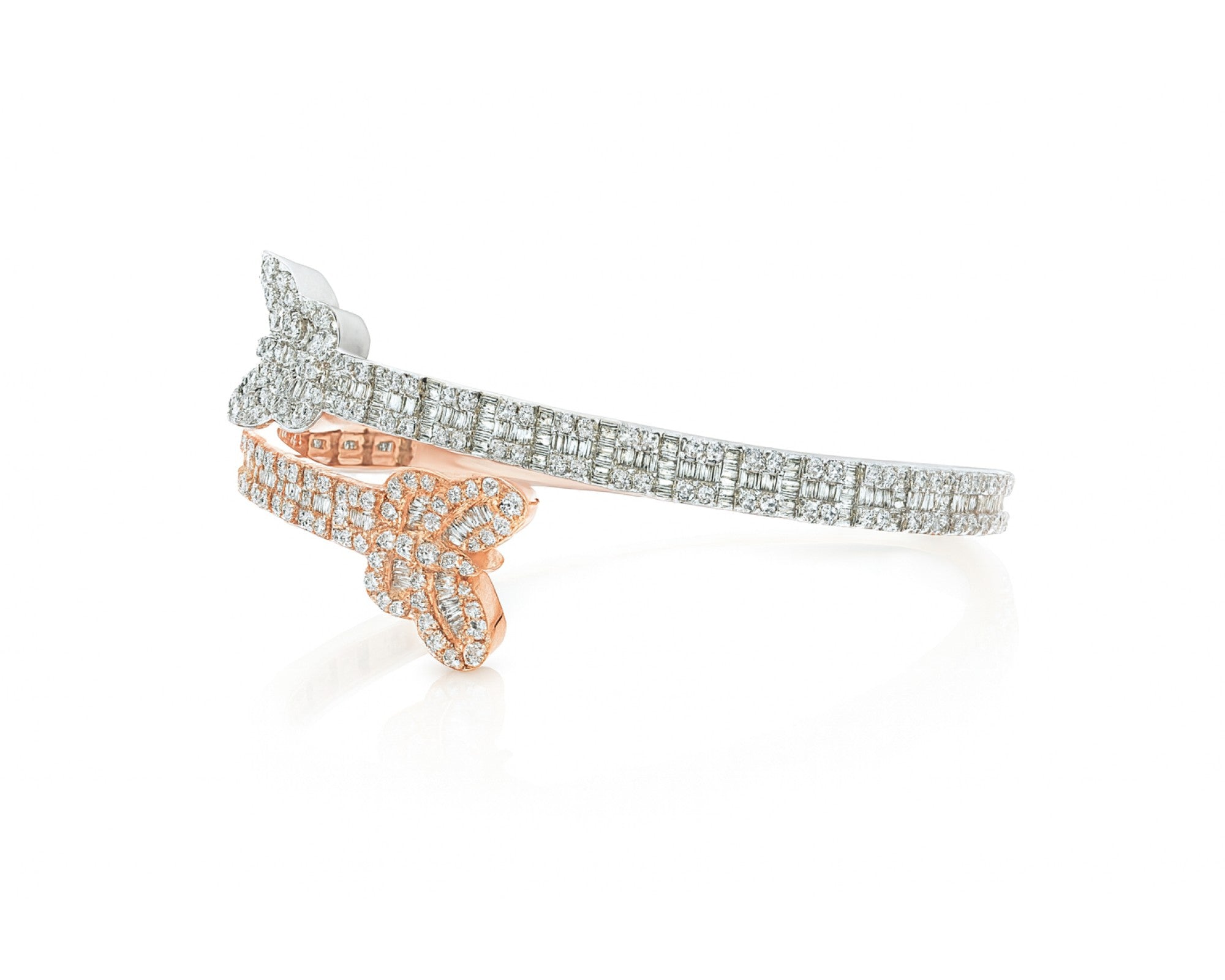 10K Gold Natural Diamond Butterfly Bangle Elegant Design 4.00 CT – lifestyle 211