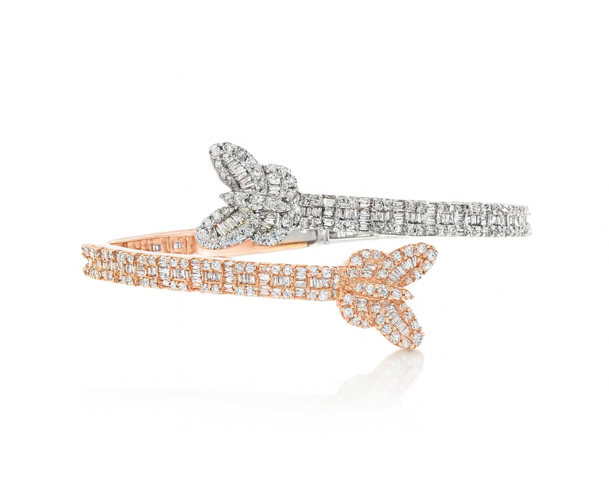 10K Gold Natural Diamond Butterfly Bangle Elegant Design 4.00 CT – lifestyle 212
