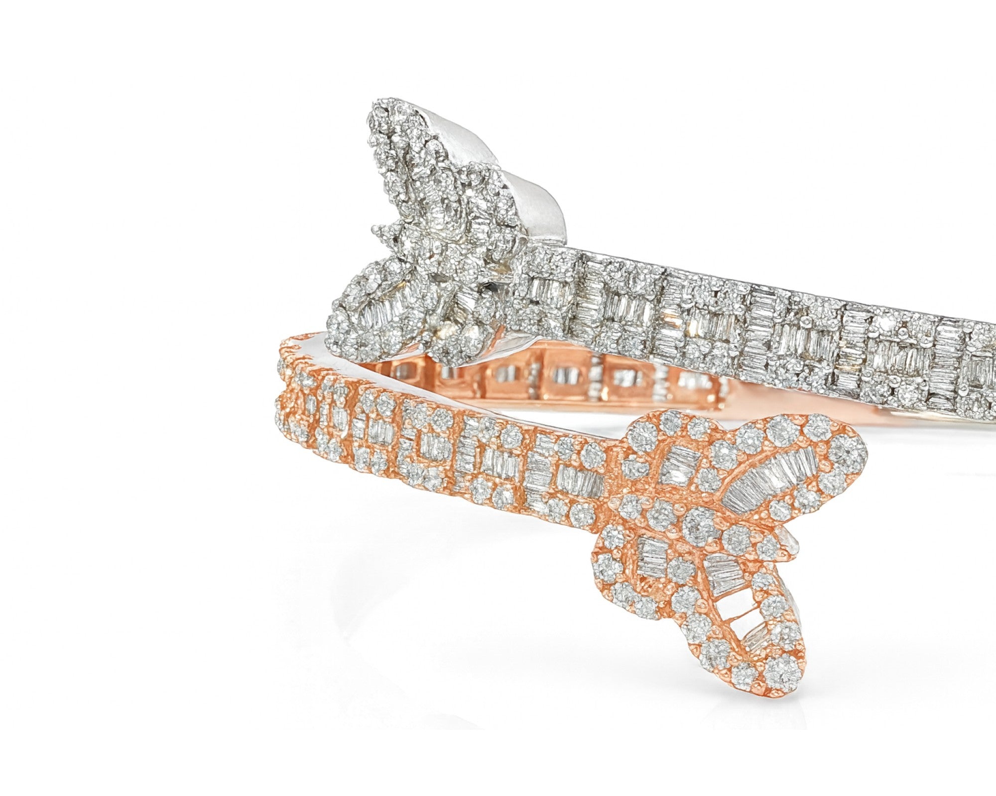 10K Gold Natural Diamond Butterfly Bangle Elegant Design 4.00 CT – lifestyle 213