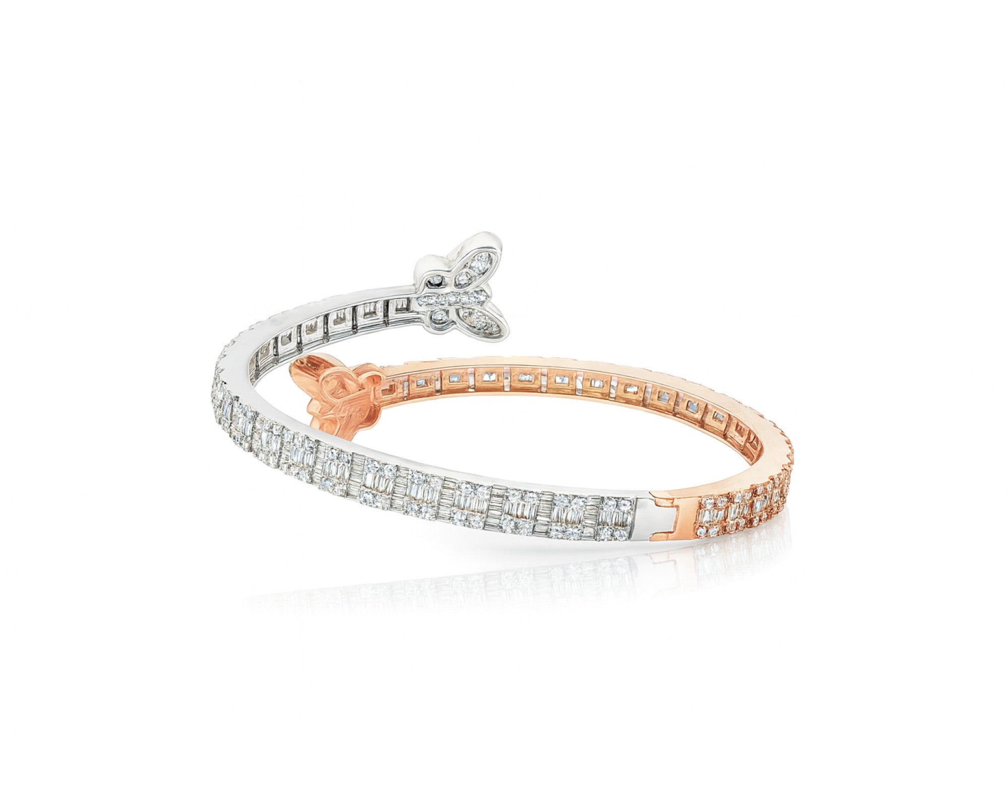 10K Gold Natural Diamond Butterfly Bangle Elegant Design 4.00 CT – lifestyle 214