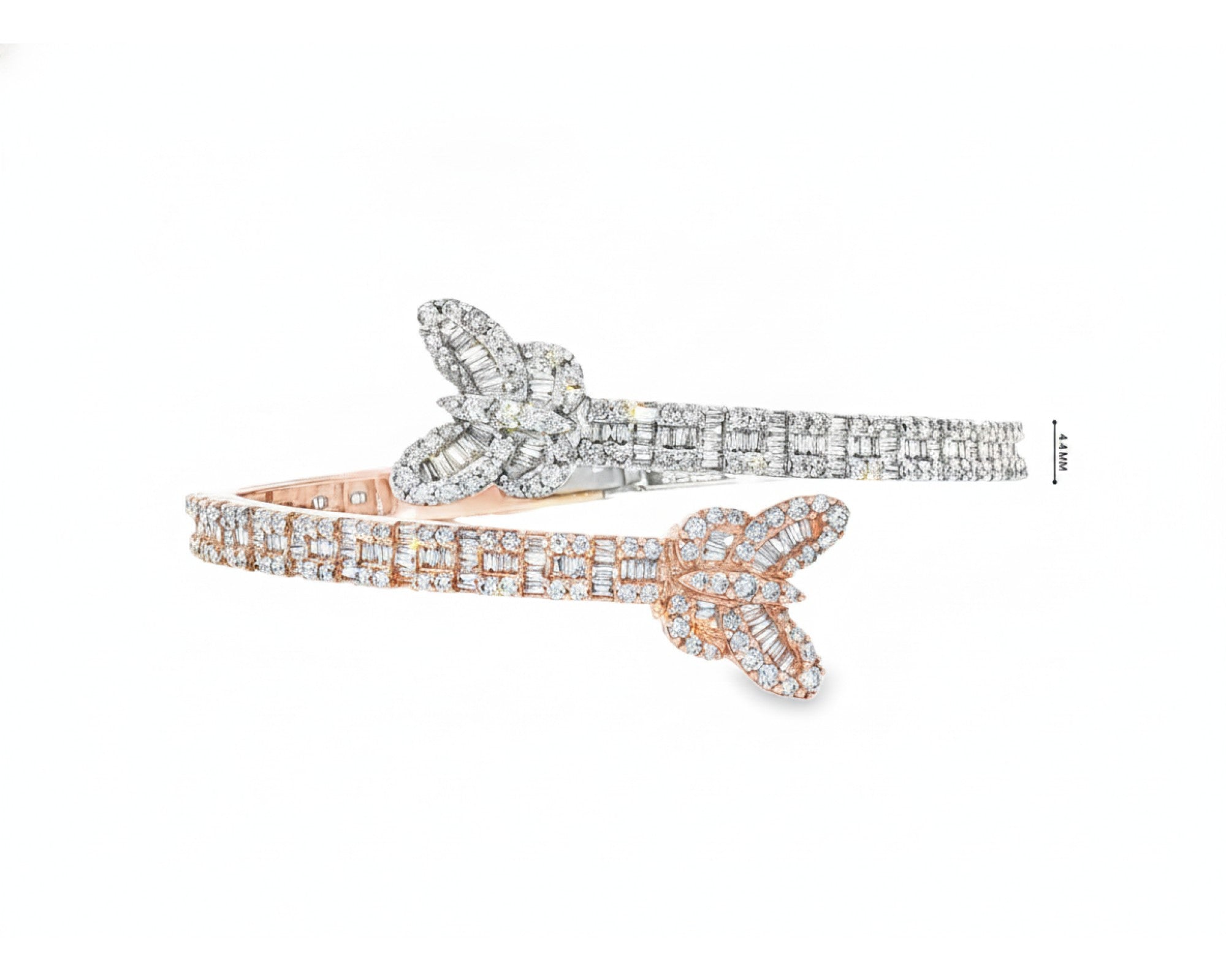 10K Gold Natural Diamond Butterfly Bangle Elegant Design 4.00 CT – lifestyle 91