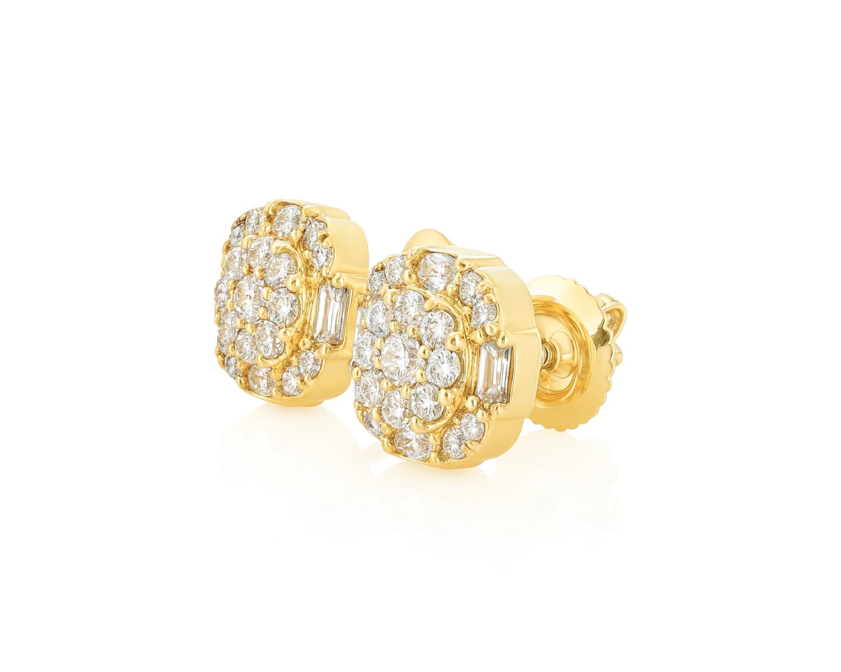 10K Gold Natural Diamond Cluster Earrings Round Design 0.60 CT – lifestyle 4871