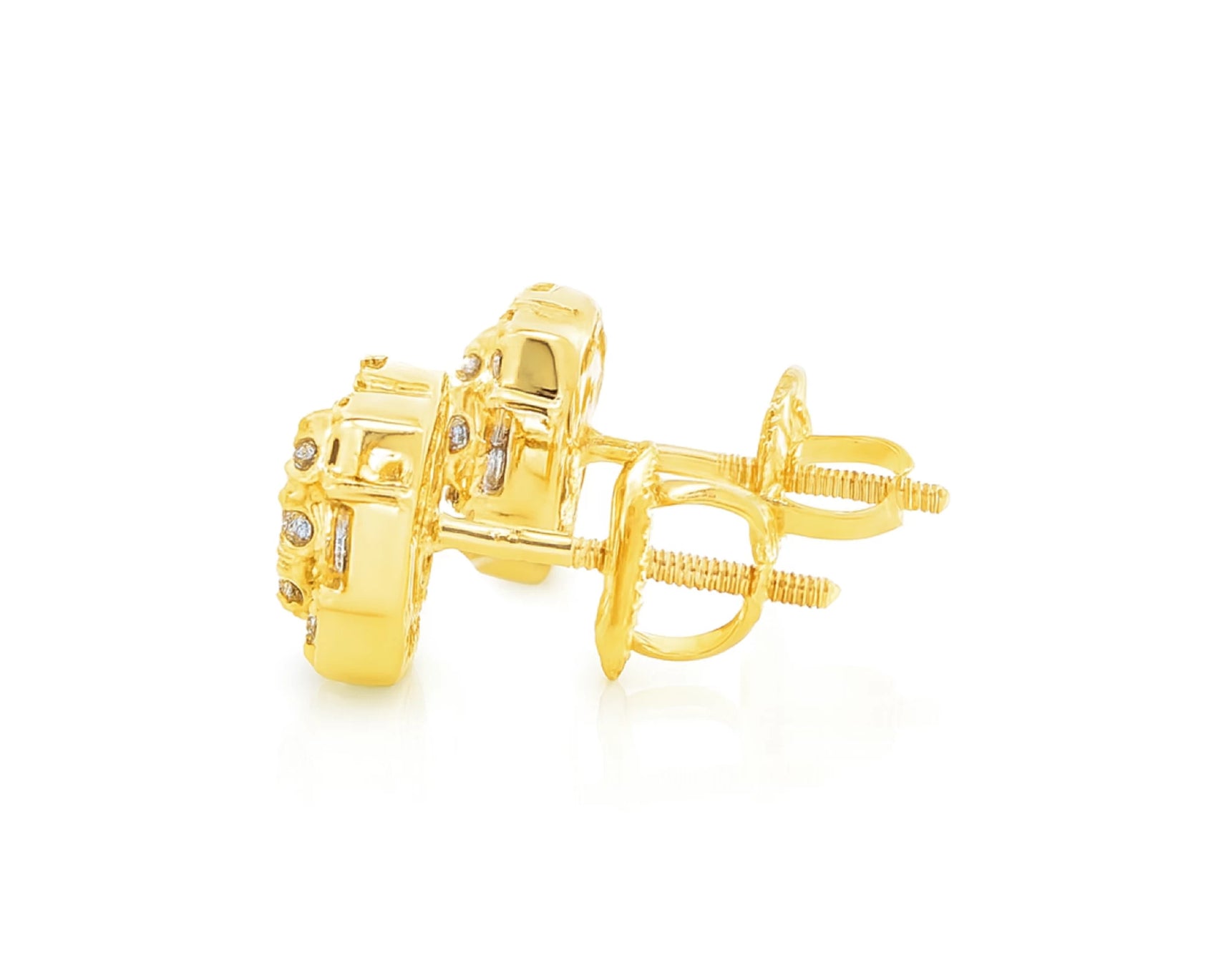 10K Gold Natural Diamond Cluster Earrings Round Design 0.60 CT – lifestyle 4872