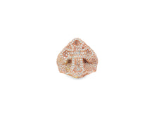 10k Gold Natural Diamond Cross Design Ring with Baguette & Round Accents 3.25ct
