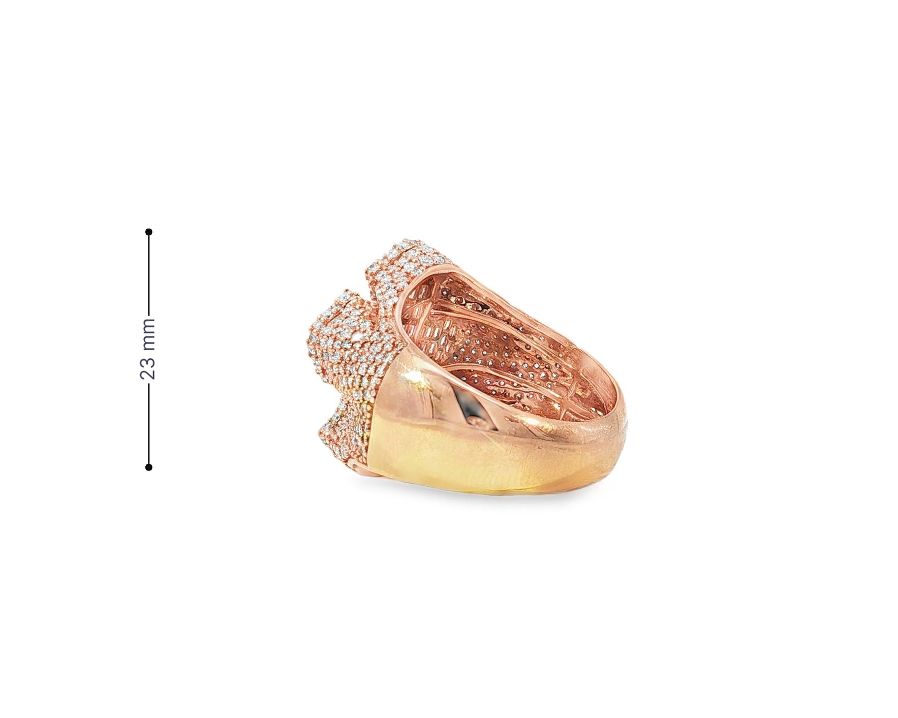 10k Gold Natural Diamond Cross Design Ring with Baguette & Round Accents 3.25ct - AVI THE JEWELER
