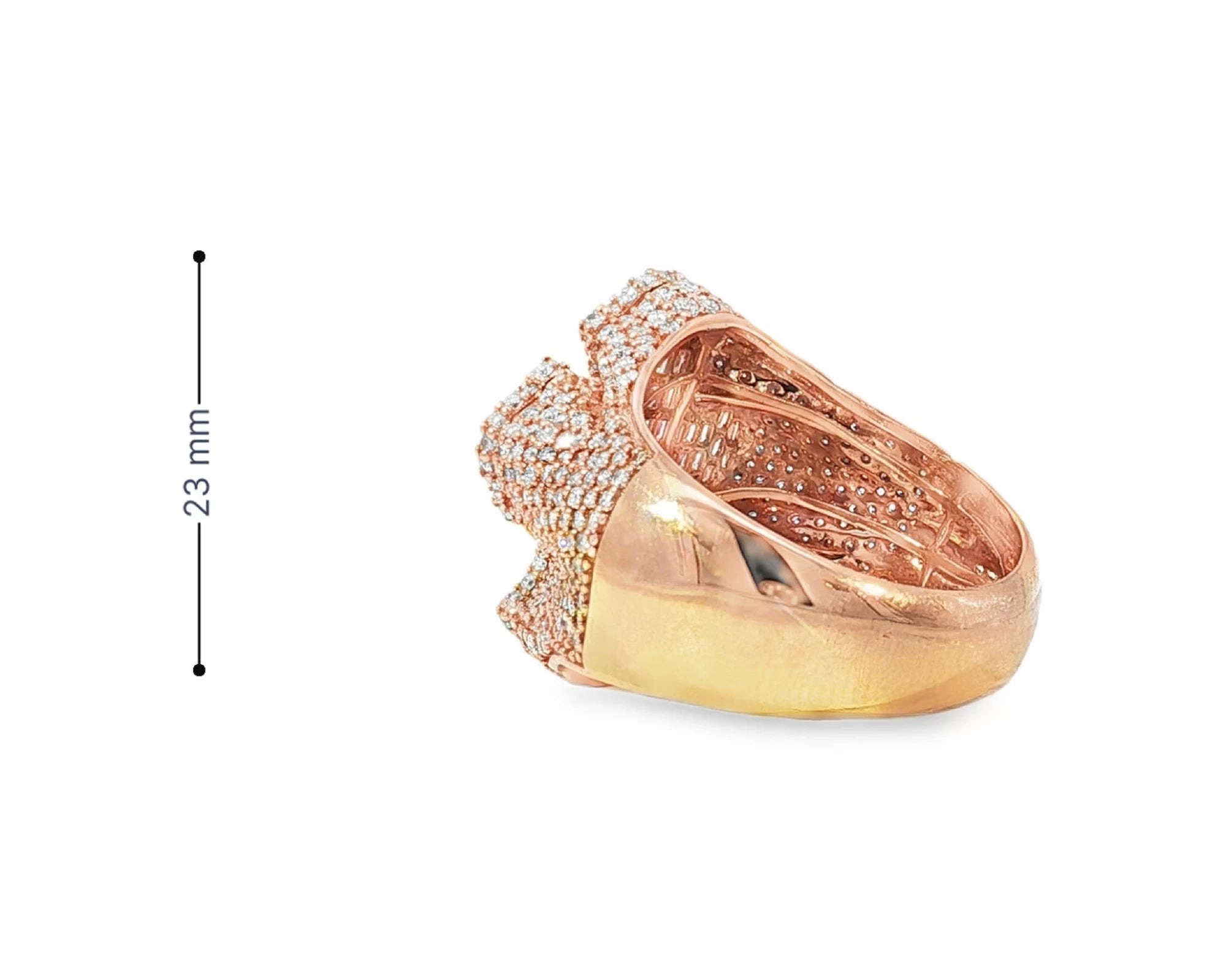 10k Gold Natural Diamond Cross Design Ring with Baguette & Round Accents 3.25ct – lifestyle 3025