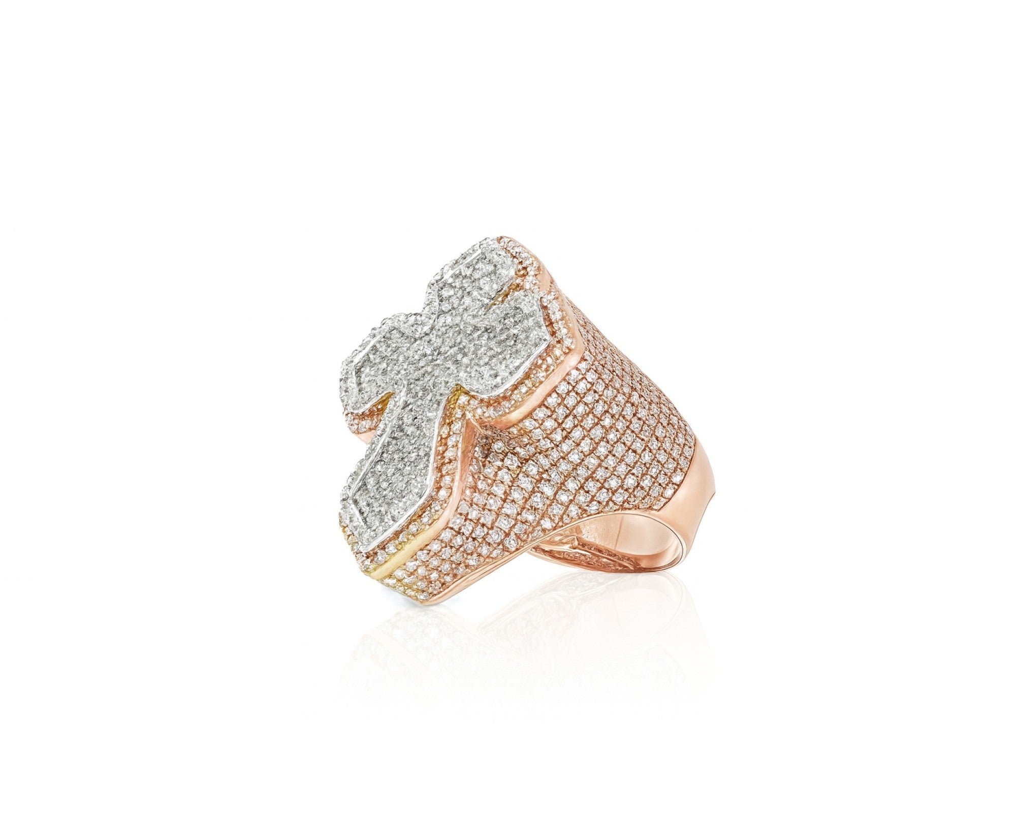 10k Gold Natural Diamond Cross-Shape Ring 4.15ct – lifestyle 1379