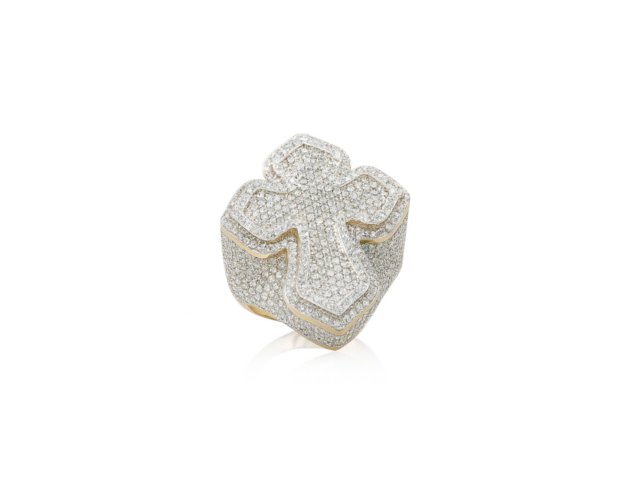 10k Gold Natural Diamond Cross-Shape Ring 4.15ct – lifestyle 1382