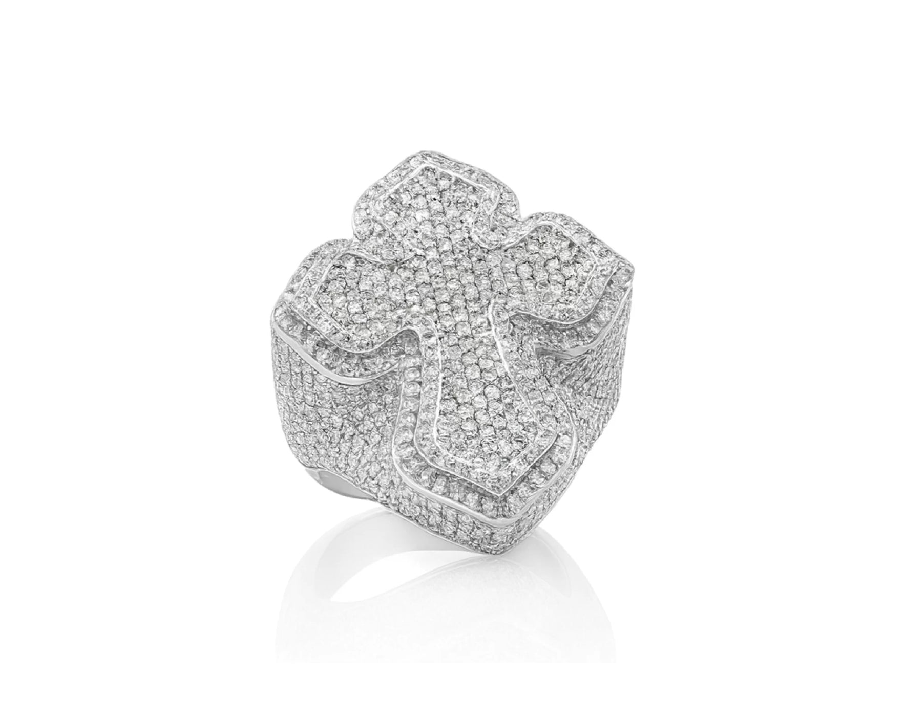 10k Gold Natural Diamond Cross-Shape Ring 4.15ct – lifestyle 1415
