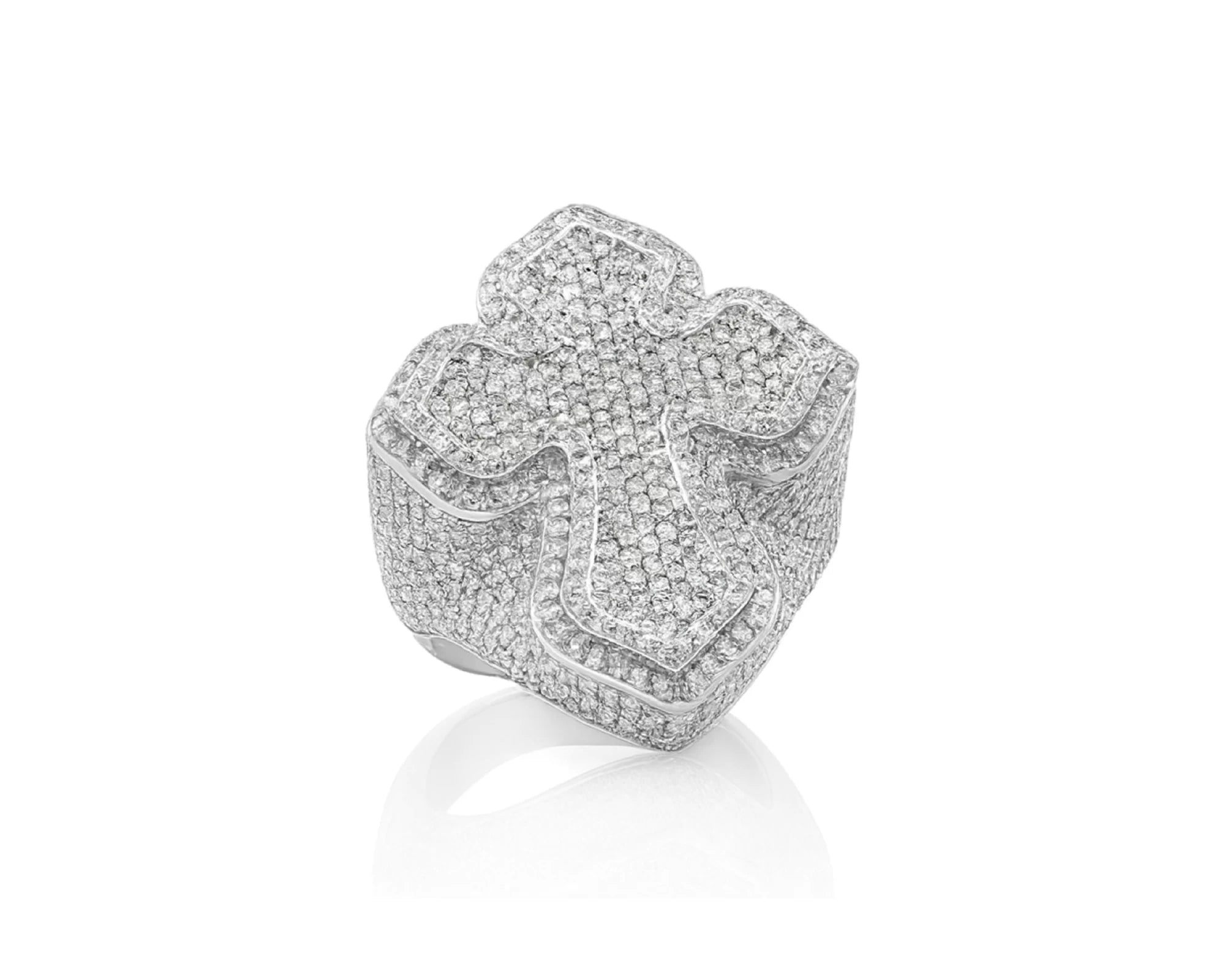 10k Gold Natural Diamond Cross-Shape Ring 4.15ct – lifestyle 1415