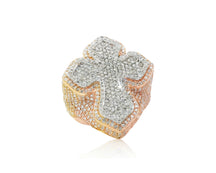 10k Gold Natural Diamond Cross-Shape Ring 4.15ct