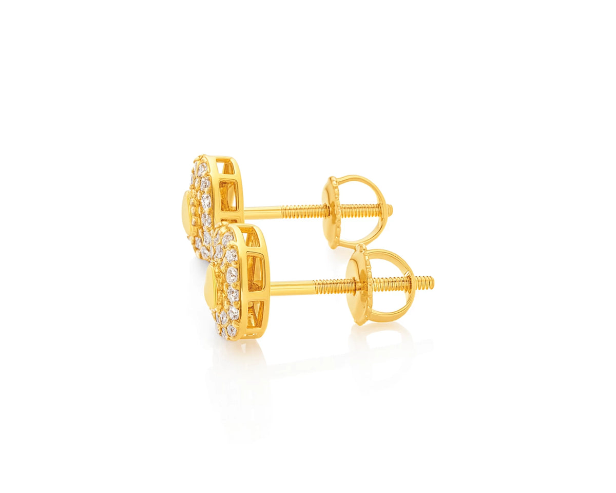 10K Gold Natural Diamond Heart Stud Earrings 0.19 CT – lifestyle 4936