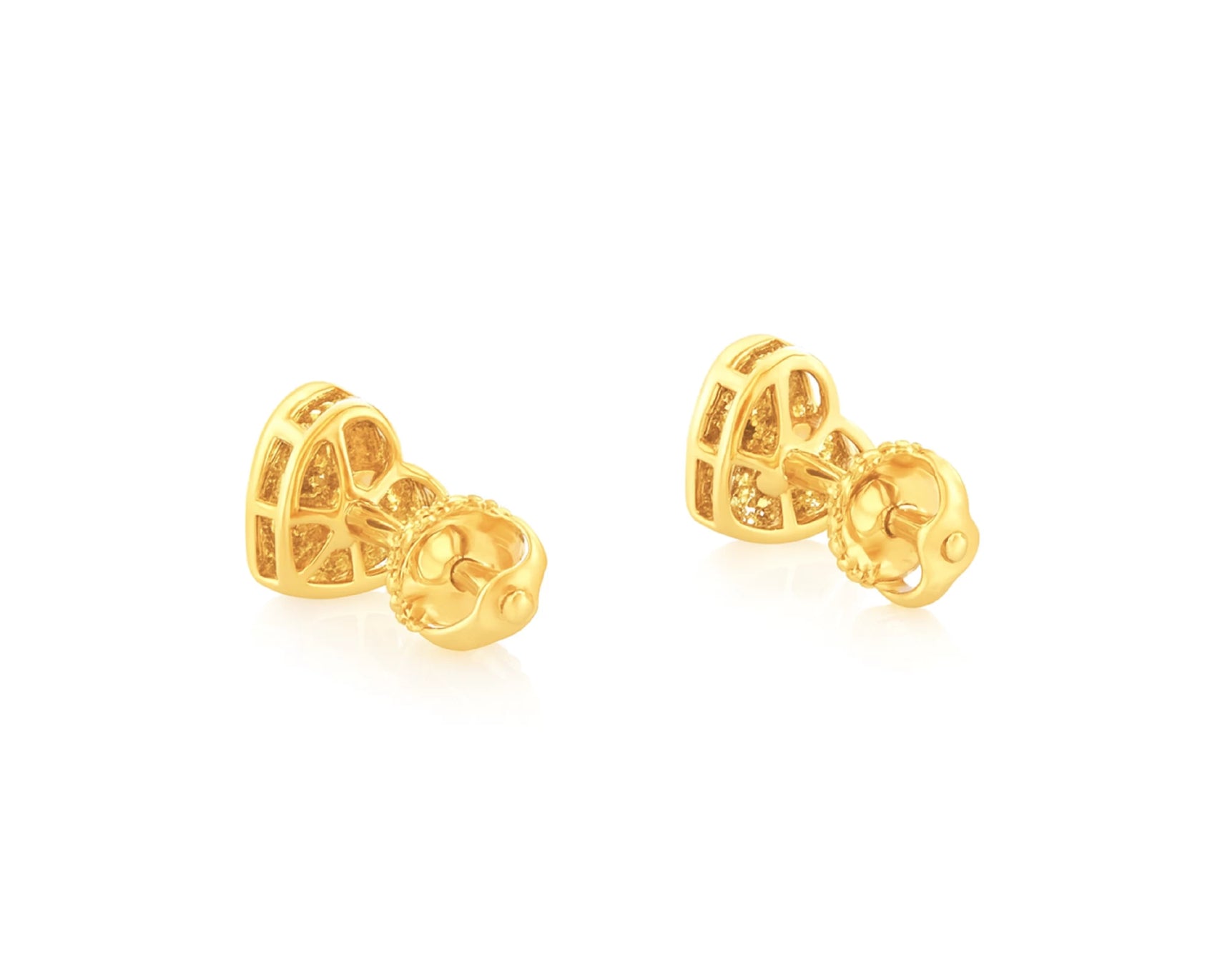 10K Gold Natural Diamond Heart Stud Earrings 0.19 CT – lifestyle 4937
