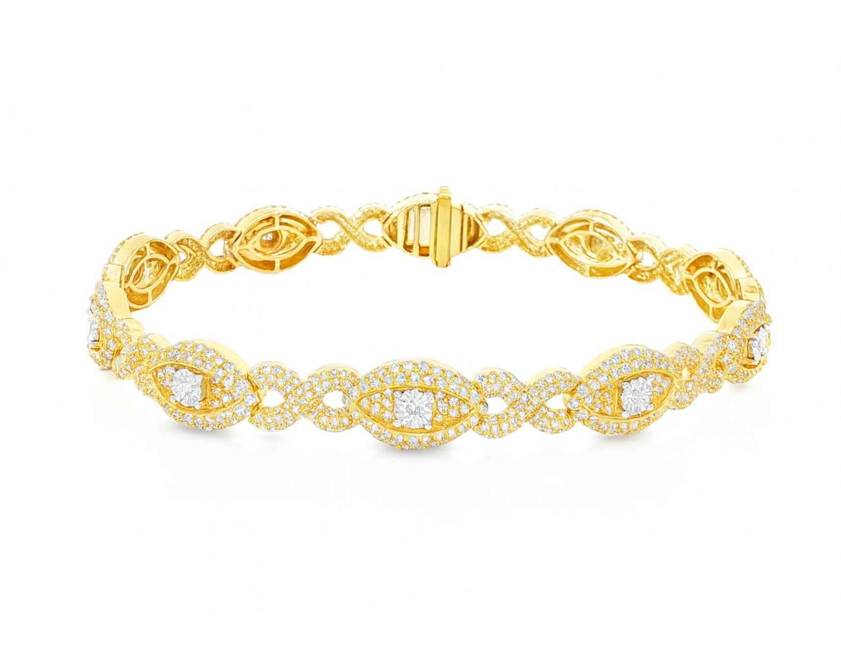 10K Gold Natural Diamond Infinity Link Bracelet 4.39 CT – lifestyle 1249
