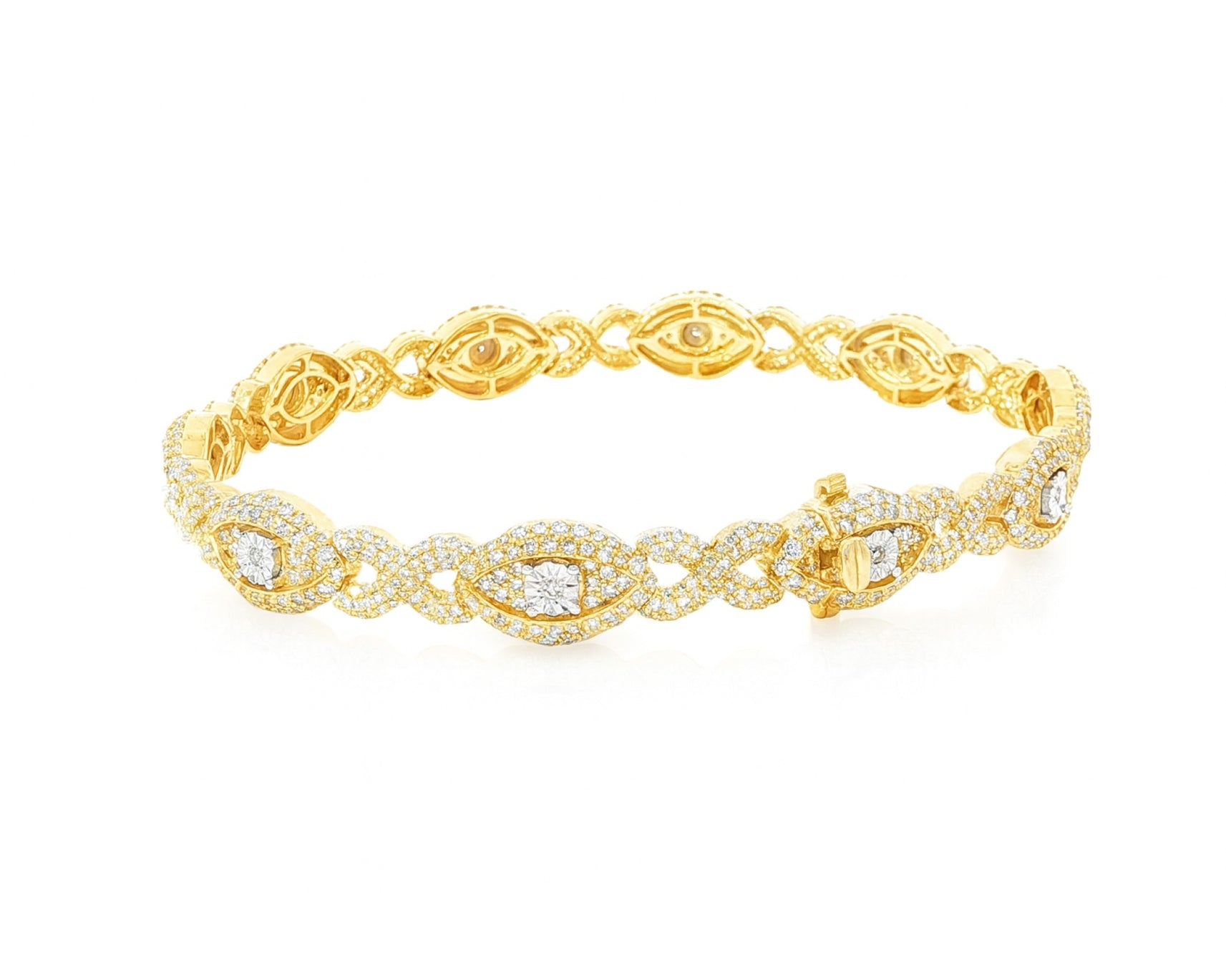 10K Gold Natural Diamond Infinity Link Bracelet 4.39 CT – lifestyle 1250