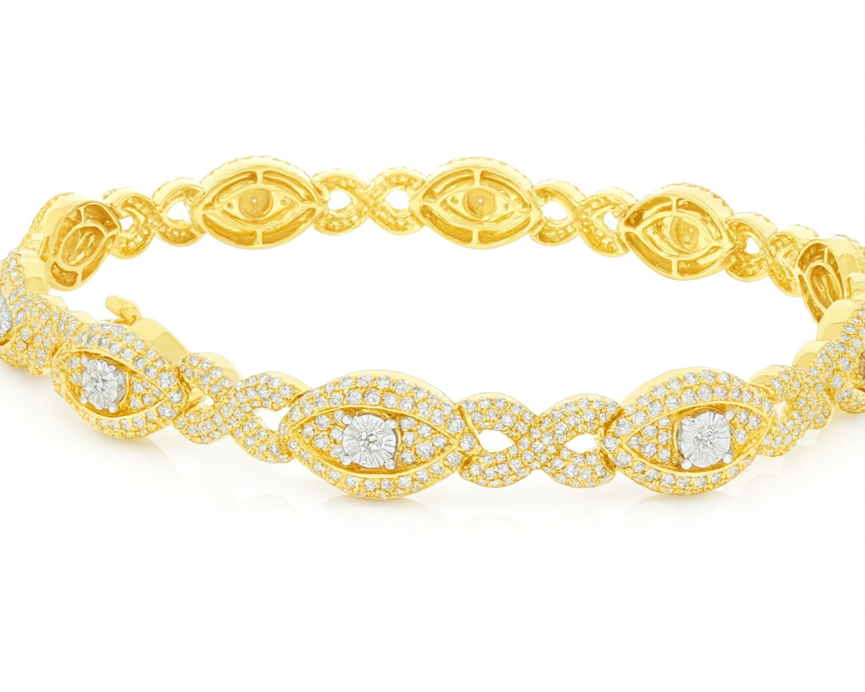 10K Gold Natural Diamond Infinity Link Bracelet 4.39 CT – lifestyle 1251