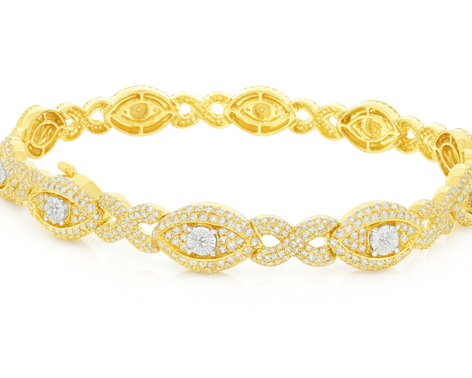 10K Gold Natural Diamond Infinity Link Bracelet 4.39 CT – lifestyle 1251
