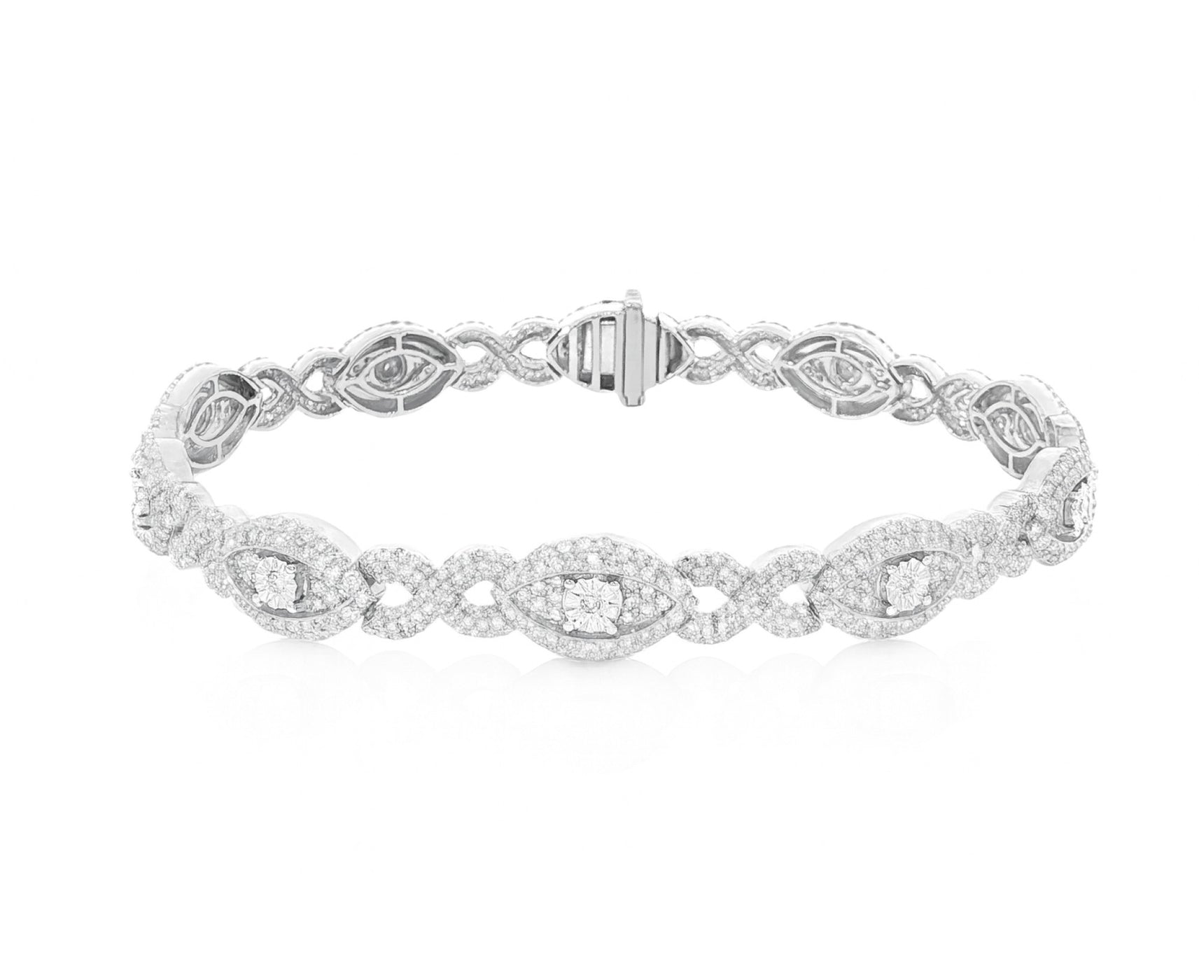 10K Gold Natural Diamond Infinity Link Bracelet 4.39 CT – lifestyle 1252
