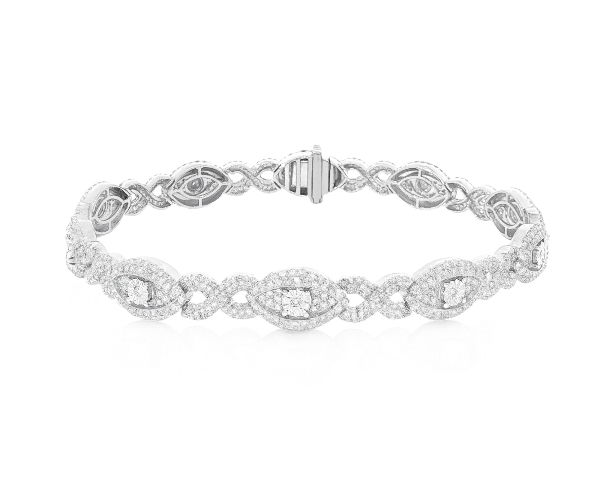 10K Gold Natural Diamond Infinity Link Bracelet 4.39 CT – lifestyle 1252