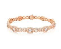 10K Gold Natural Diamond Infinity Link Bracelet 4.39 CT