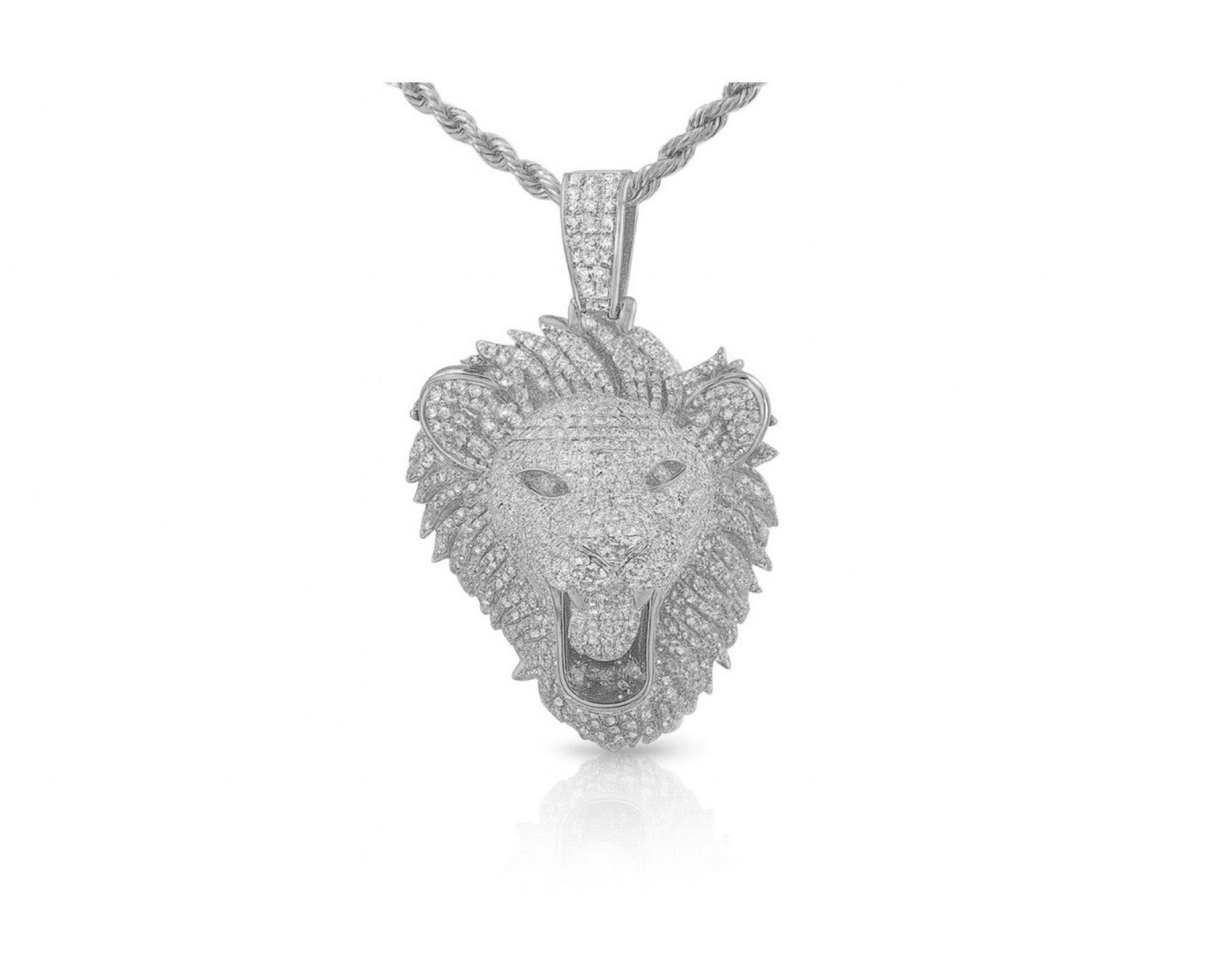 10K Gold Natural Diamond Lion Head Pendant Detailed Design 2.00 CT – view 7