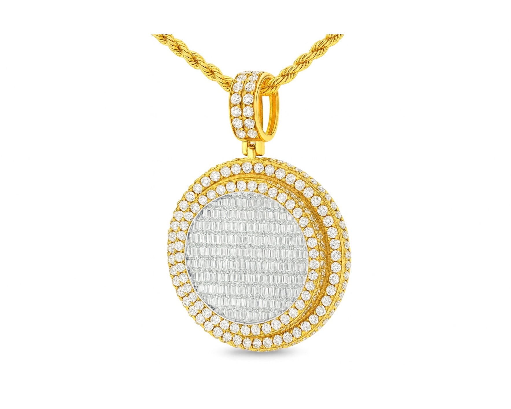 10K Gold Natural Diamond Round Pendant Halo Design 5.25 CT – lifestyle 25
