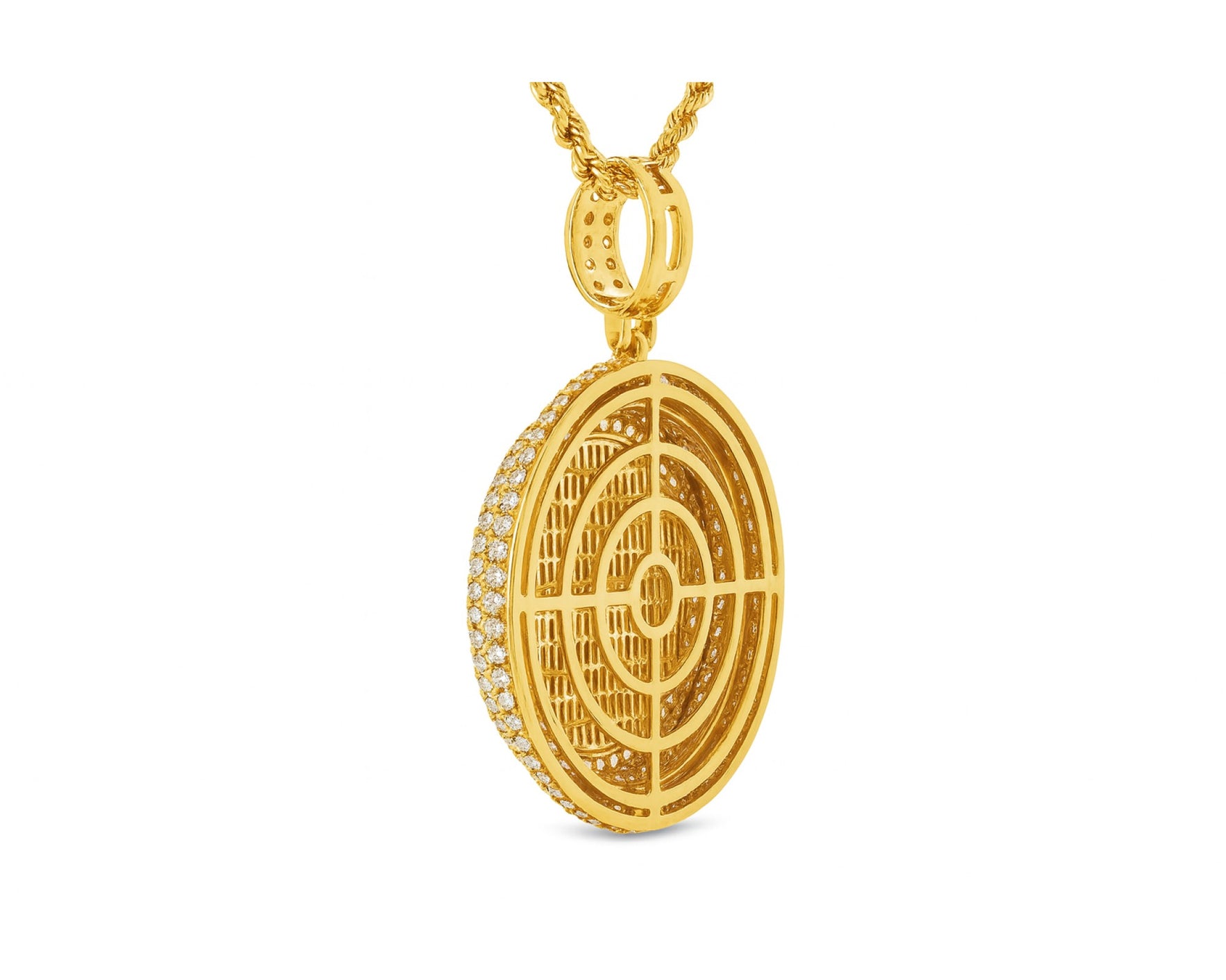 10K Gold Natural Diamond Round Pendant Halo Design 5.25 CT – lifestyle 29