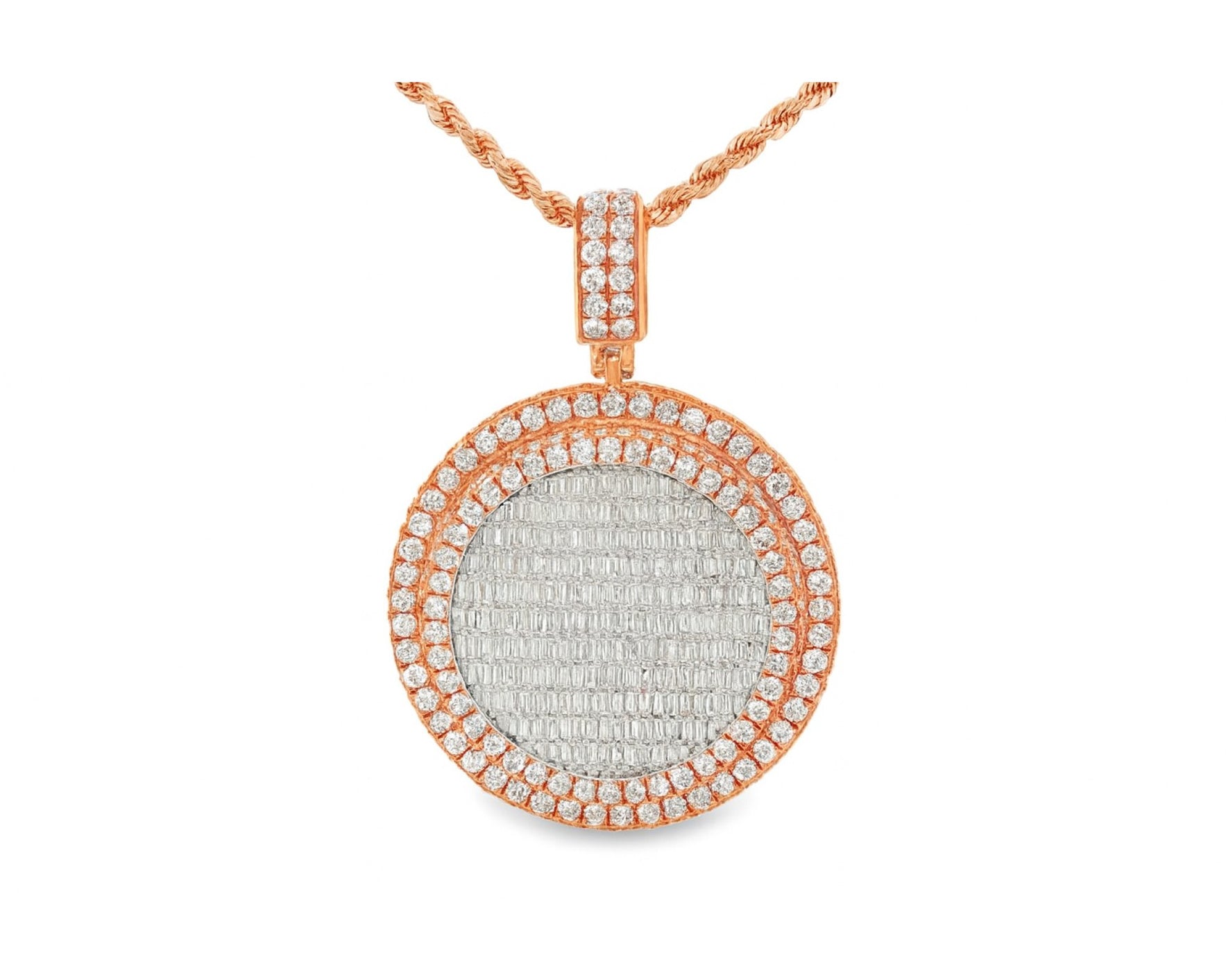 10K Gold Natural Diamond Round Pendant Halo Design 5.25 CT – lifestyle 33