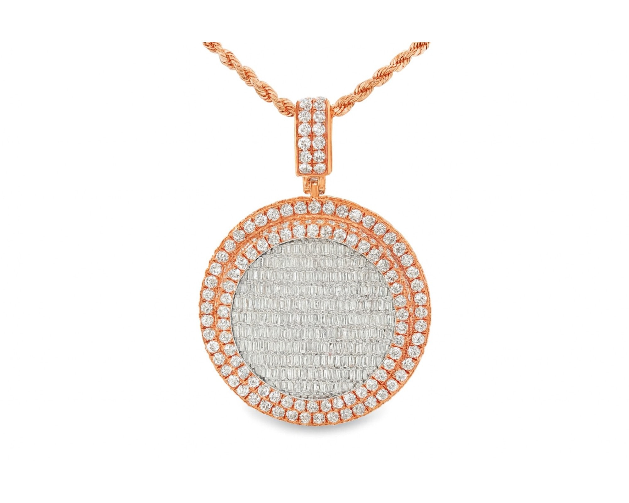 10K Gold Natural Diamond Round Pendant Halo Design 5.25 CT – lifestyle 33
