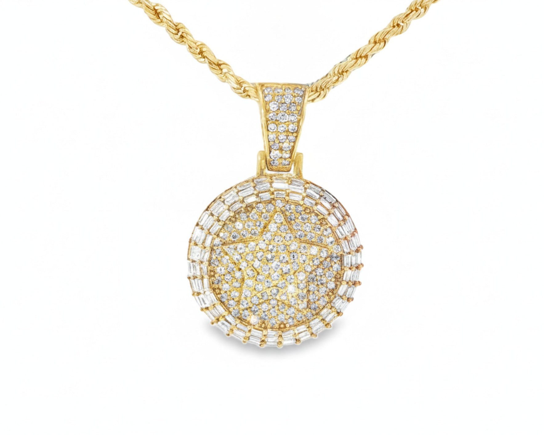 10K Gold Natural Diamond Star Pendant 1.90 CT – lifestyle 107