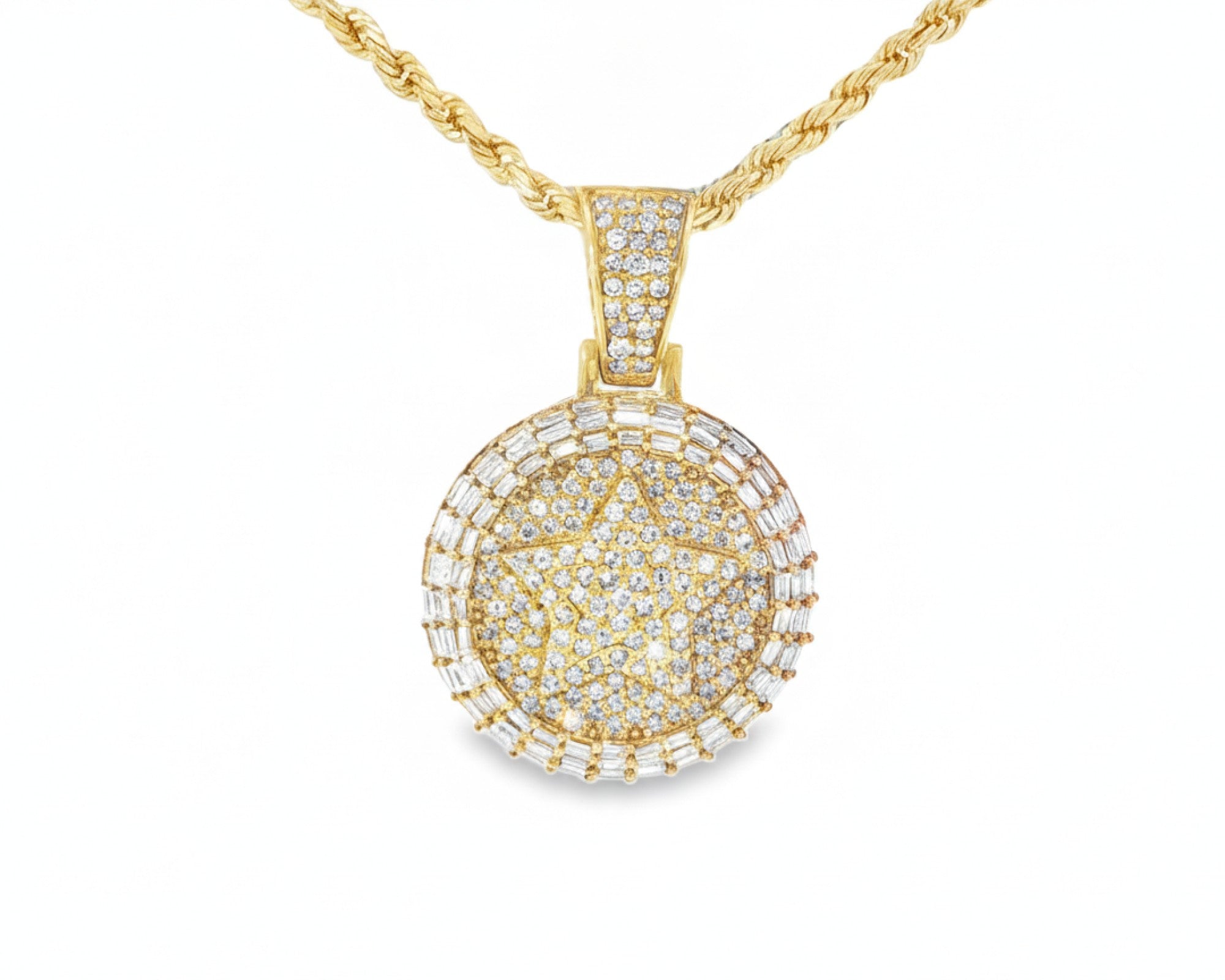 10K Gold Natural Diamond Star Pendant 1.90 CT – lifestyle 107
