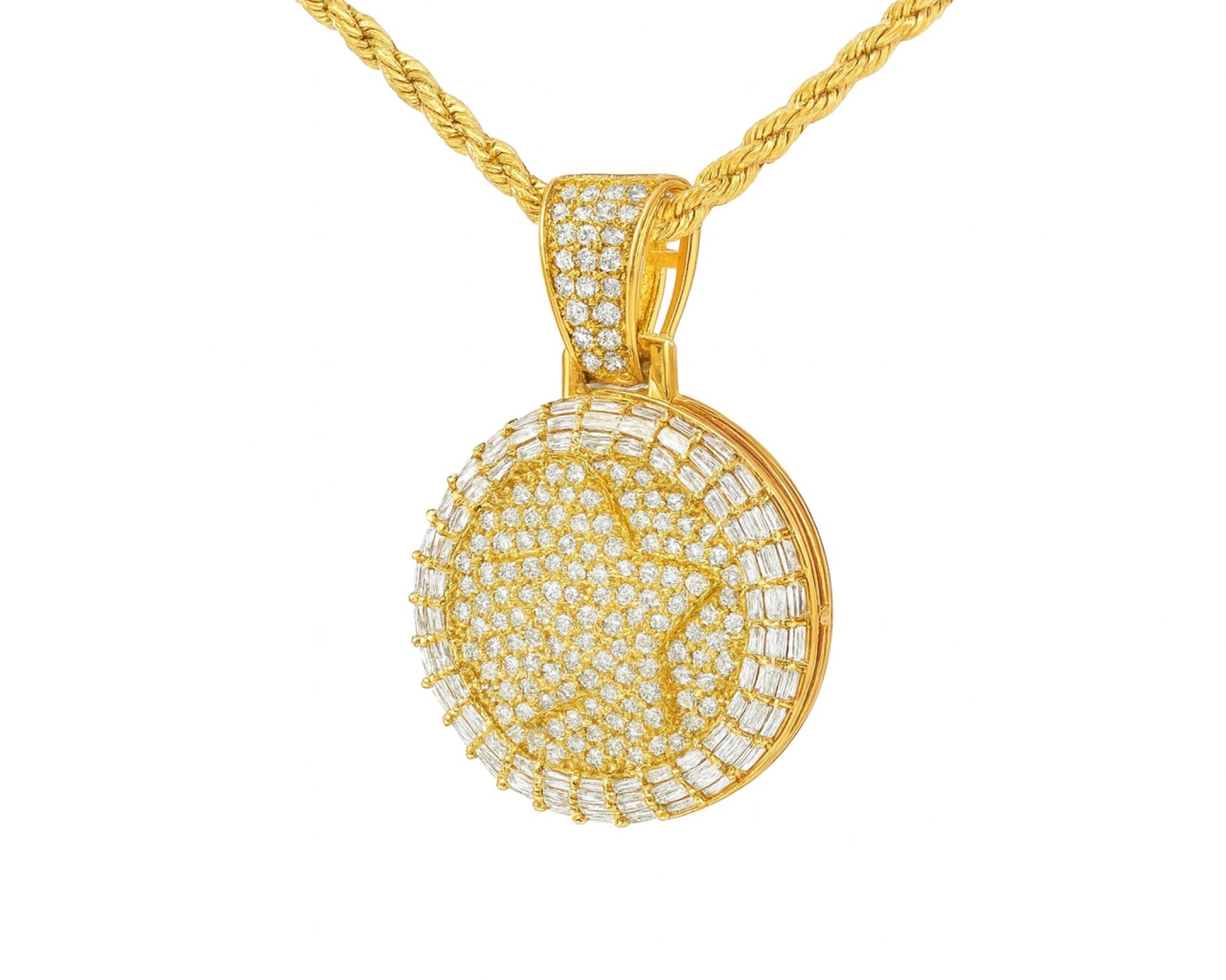 10K Gold Natural Diamond Star Pendant 1.90 CT – lifestyle 51