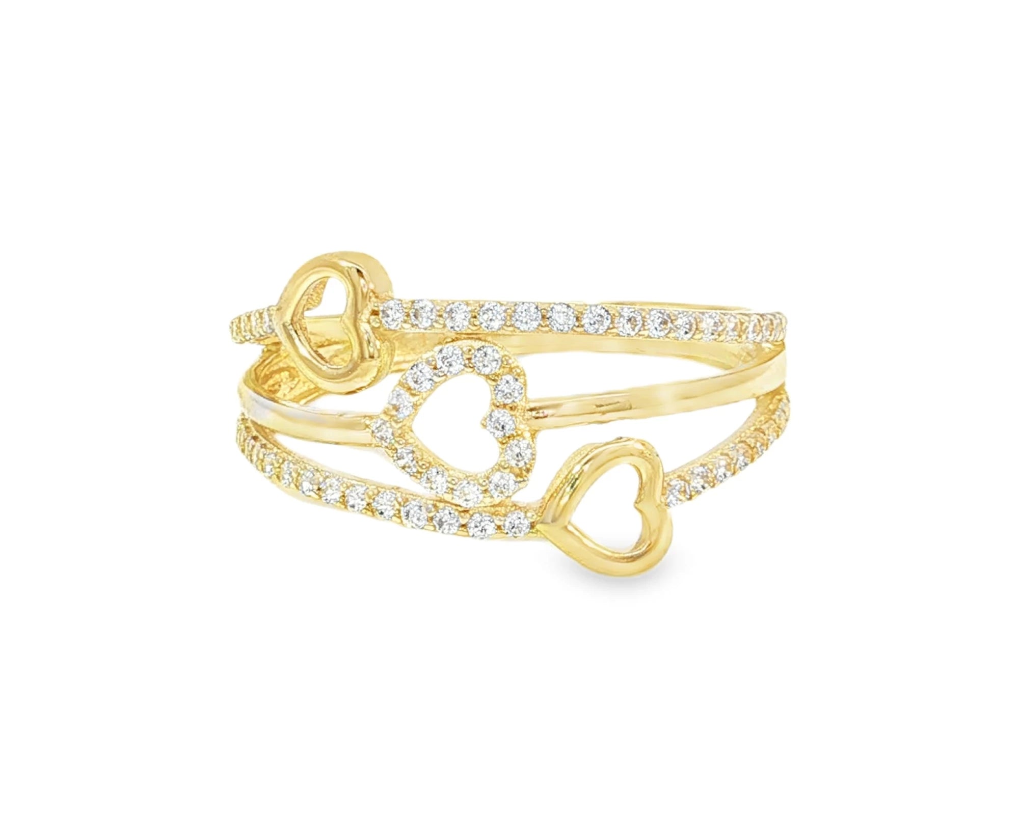 10K Gold Open Heart Wrap Cubic Zirconia Ring – lifestyle 2860