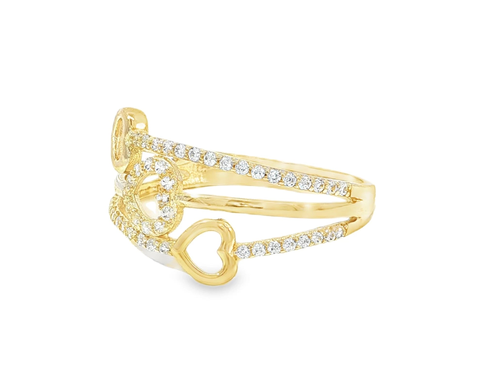 10K Gold Open Heart Wrap Cubic Zirconia Ring – lifestyle 2861