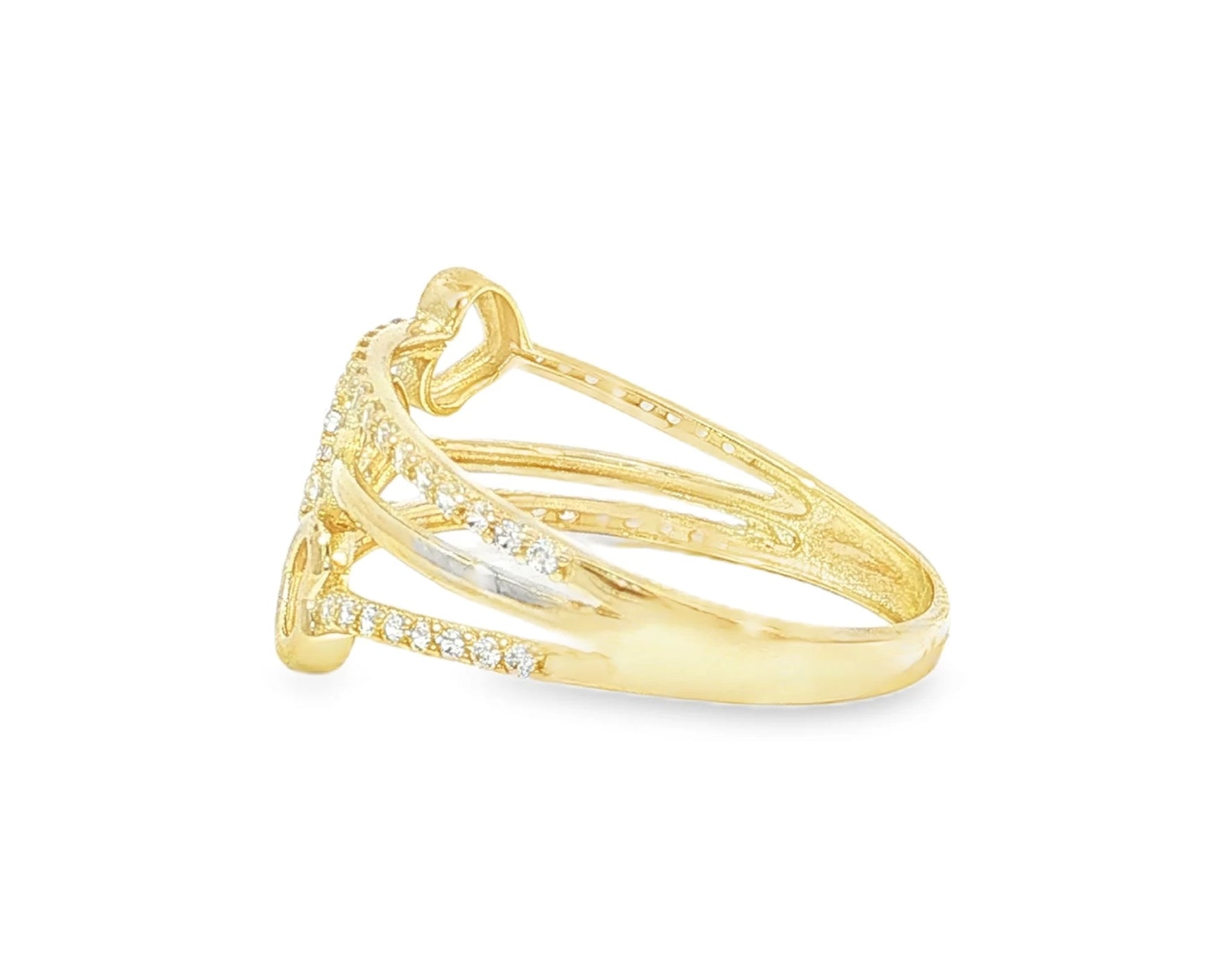 10K Gold Open Heart Wrap Cubic Zirconia Ring – lifestyle 2862