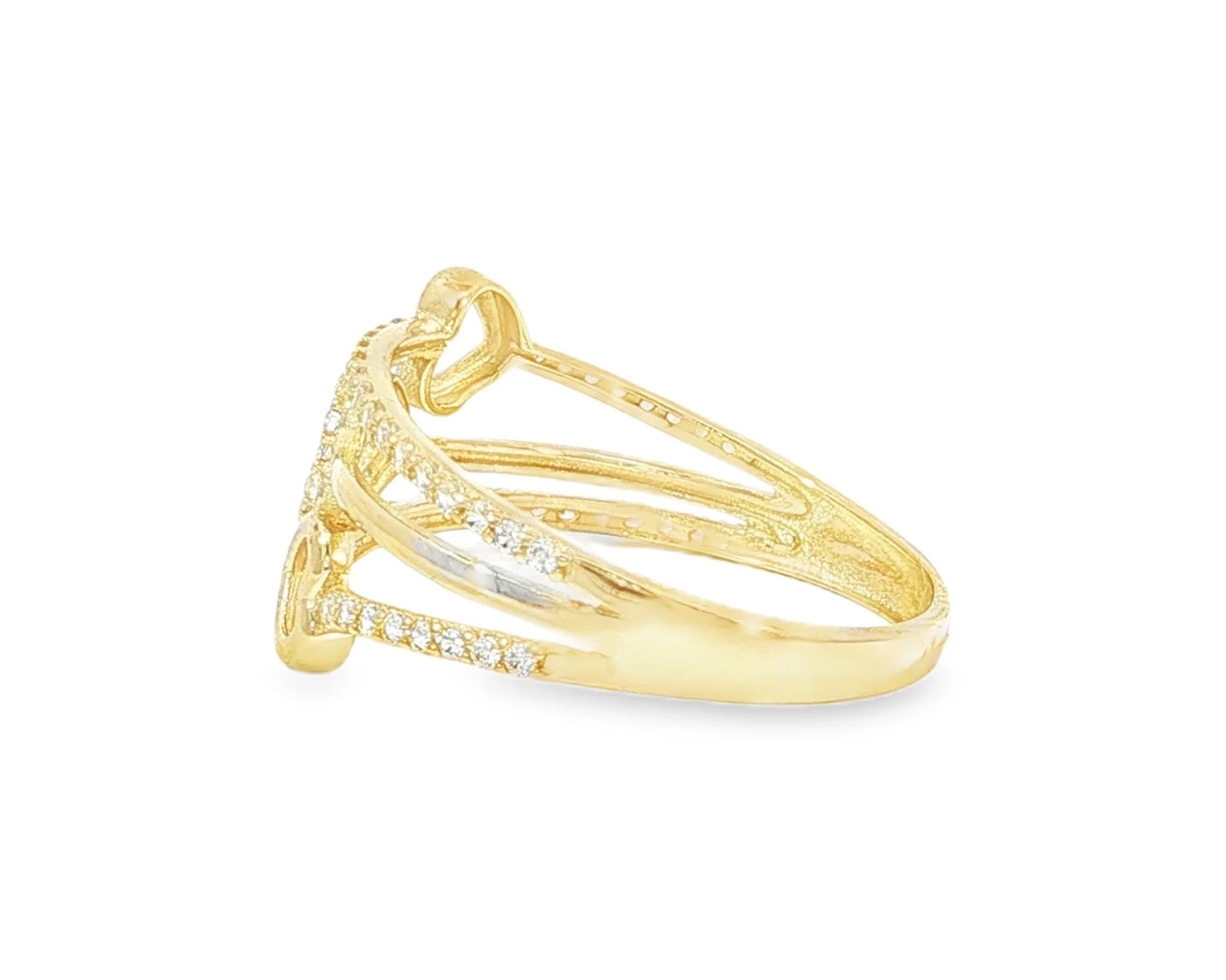 10K Gold Open Heart Wrap Cubic Zirconia Ring – lifestyle 2862