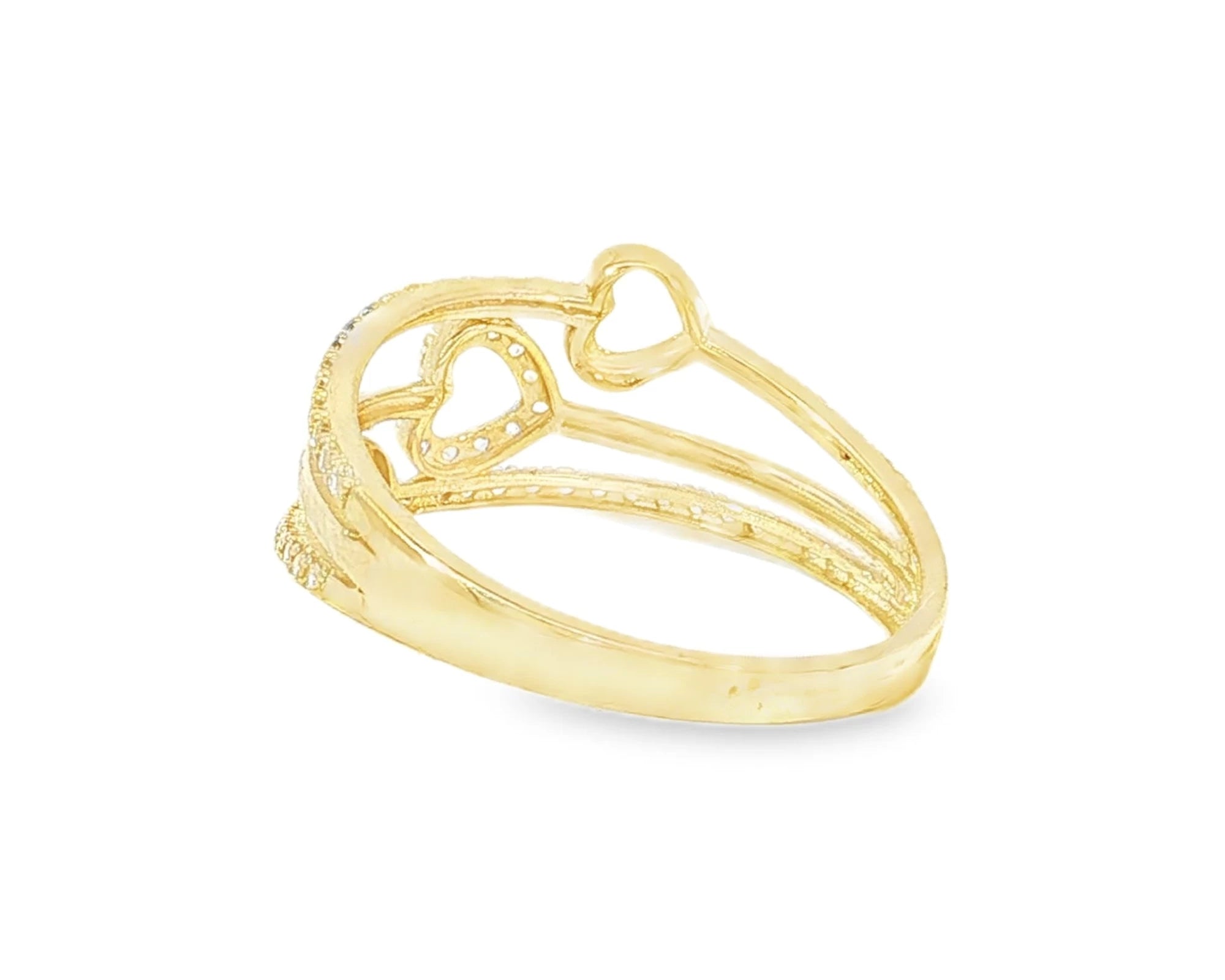 10K Gold Open Heart Wrap Cubic Zirconia Ring – lifestyle 2863