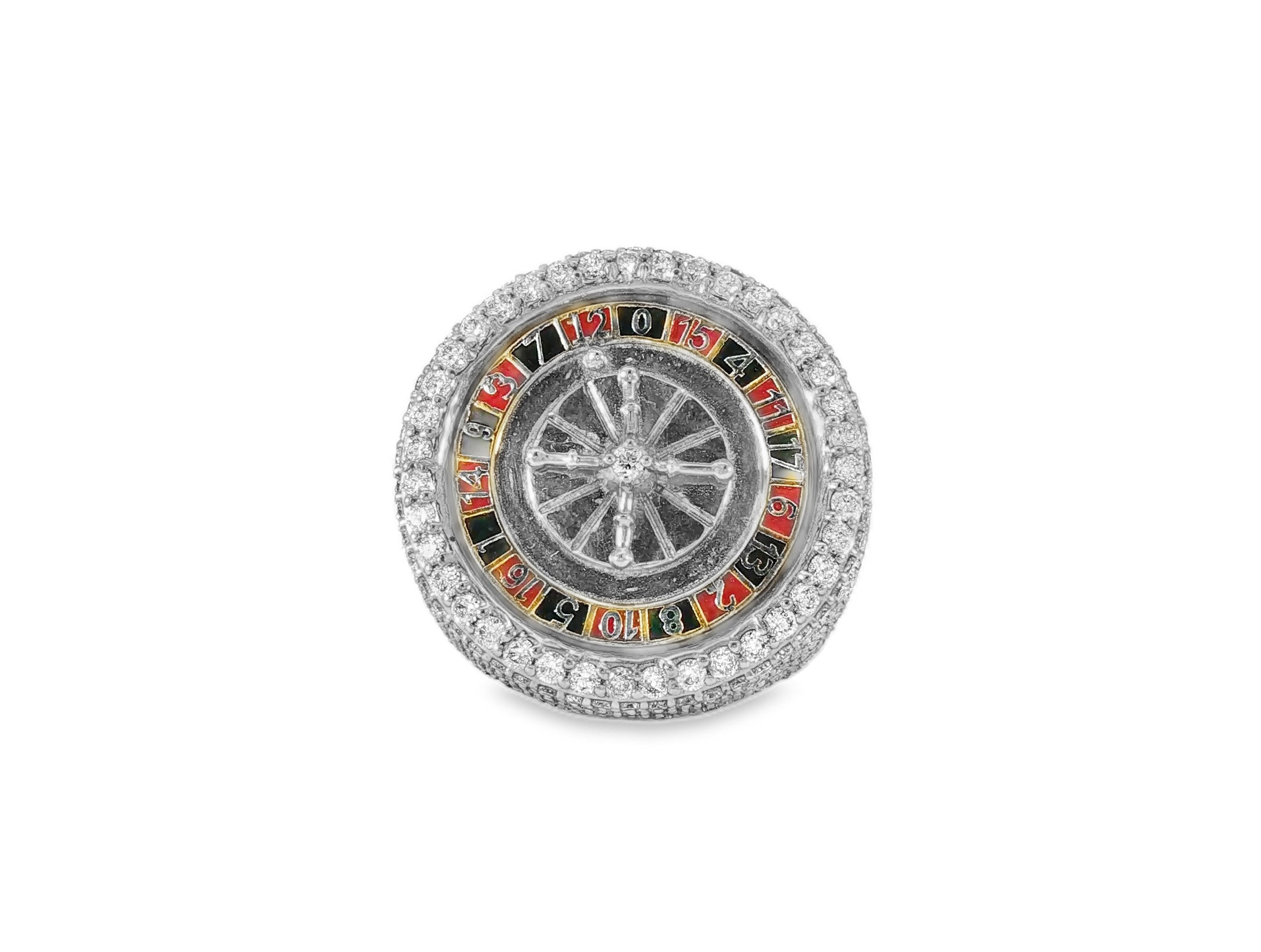 10k Gold Roulette - Style Men's Ring with Round Diamonds 6.34ct - AVI THE JEWELER
