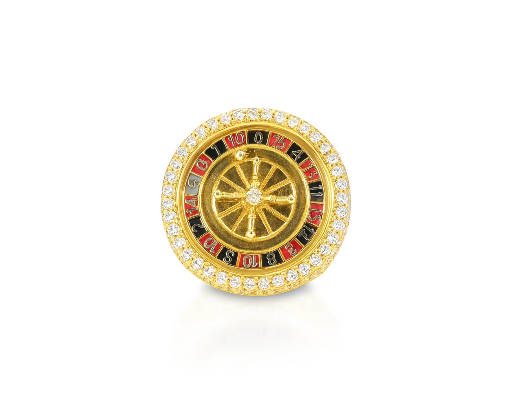 10k Gold Roulette-Style Men's Ring with Round Diamonds 6.34ct – lifestyle 1212