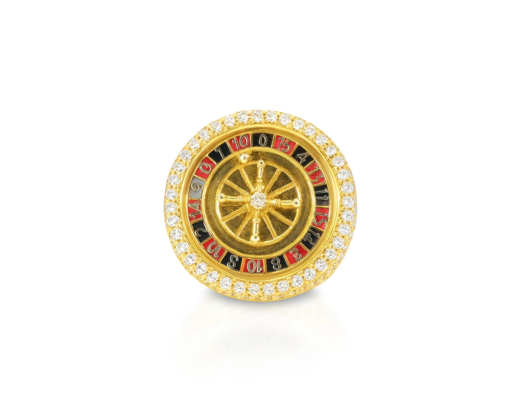 10k Gold Roulette-Style Men's Ring with Round Diamonds 6.34ct – lifestyle 1212
