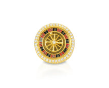 10k Gold Roulette-Style Men's Ring with Round Diamonds 6.34ct