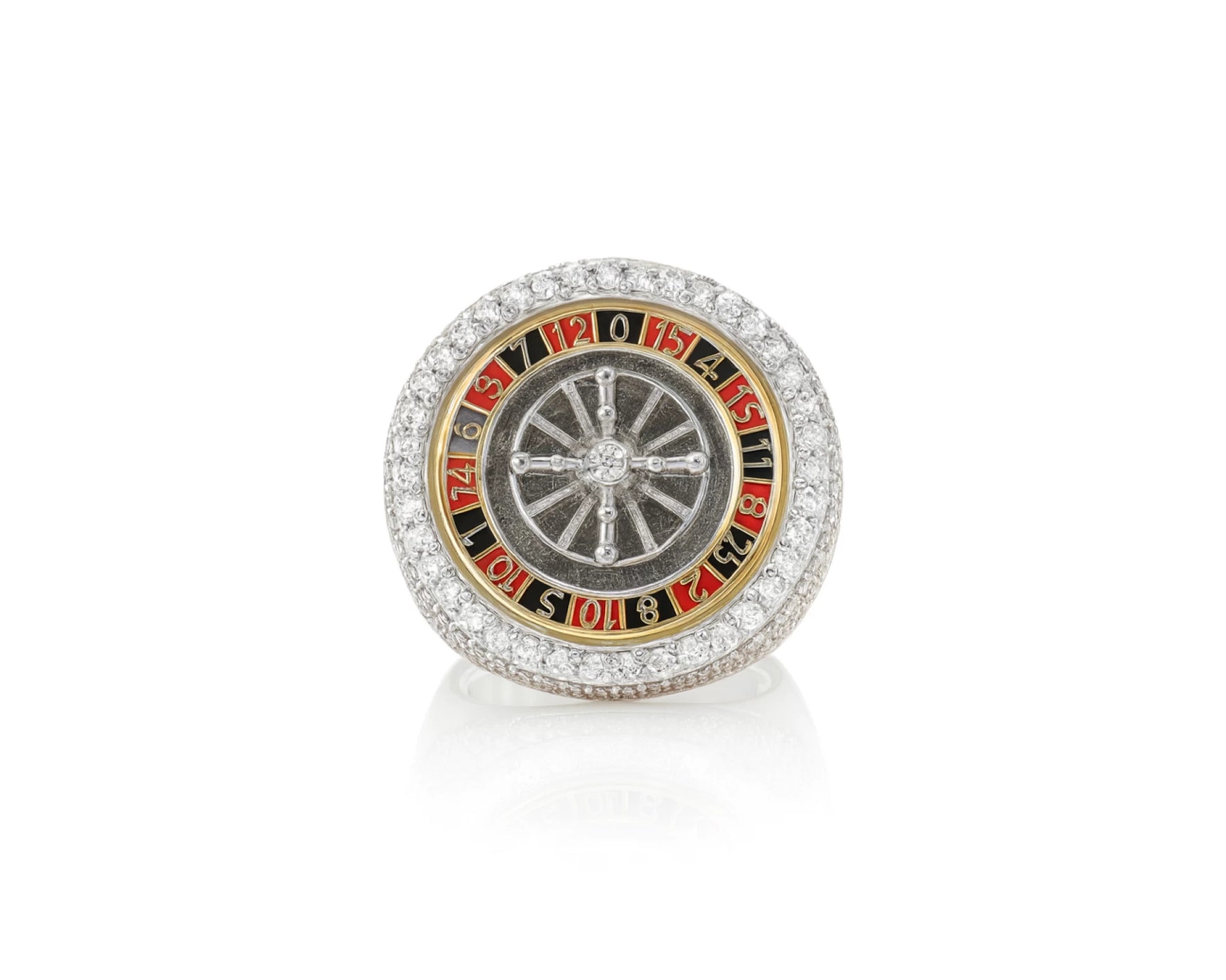 10k Gold Roulette-Style Men's Ring with Round Diamonds 6.34ct – lifestyle 1214