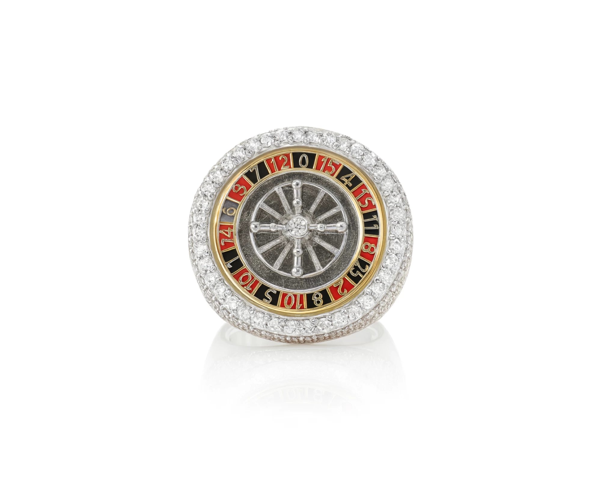 10k Gold Roulette-Style Men's Ring with Round Diamonds 6.34ct – lifestyle 1214